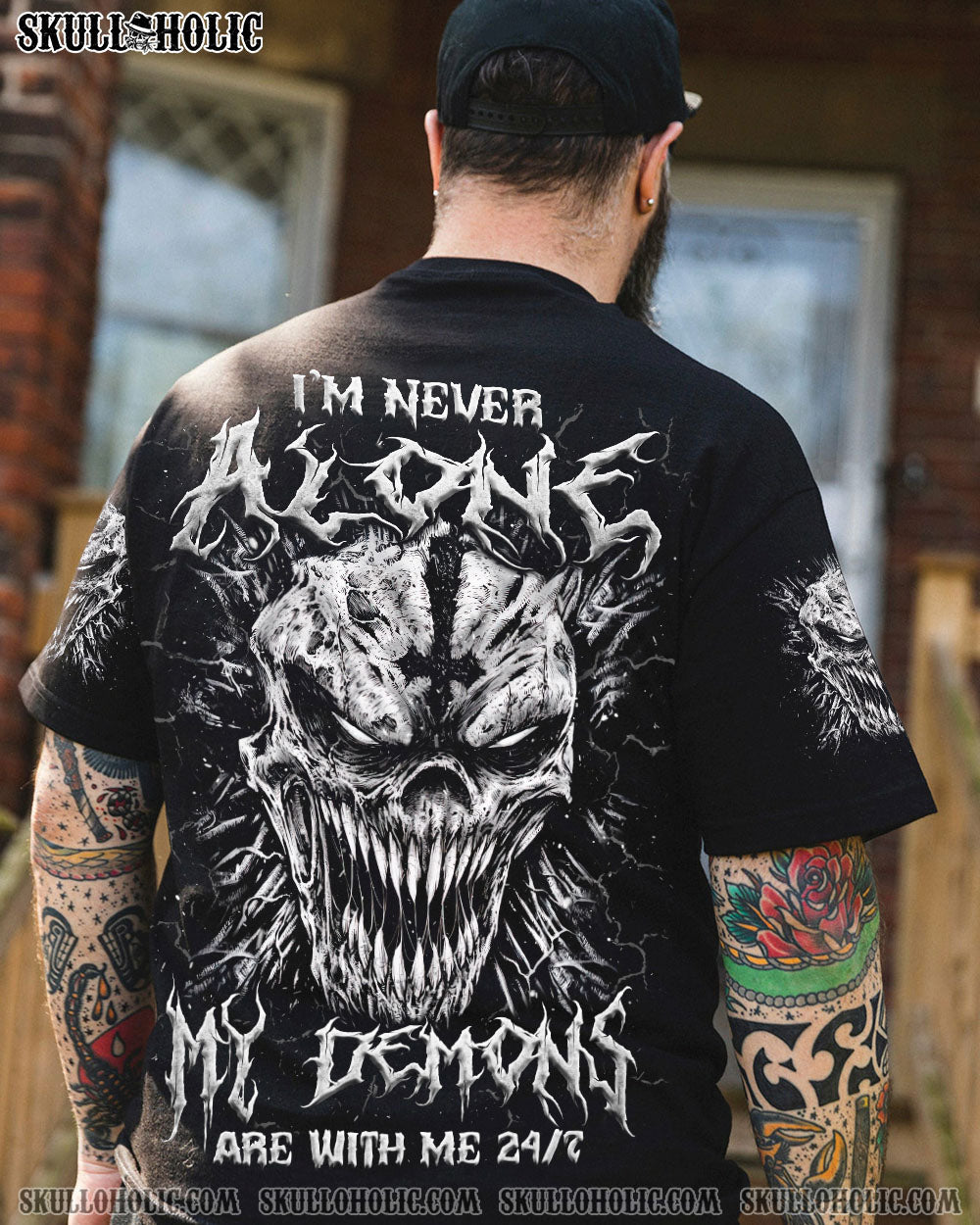 BLISSCORNERS I'M NEVER ALONE MY DEMONS ARE WITH ME 24/7 ALL OVER PRINT