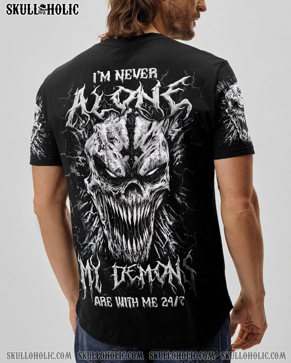 BLISSCORNERS I'M NEVER ALONE MY DEMONS ARE WITH ME 24/7 ALL OVER PRINT