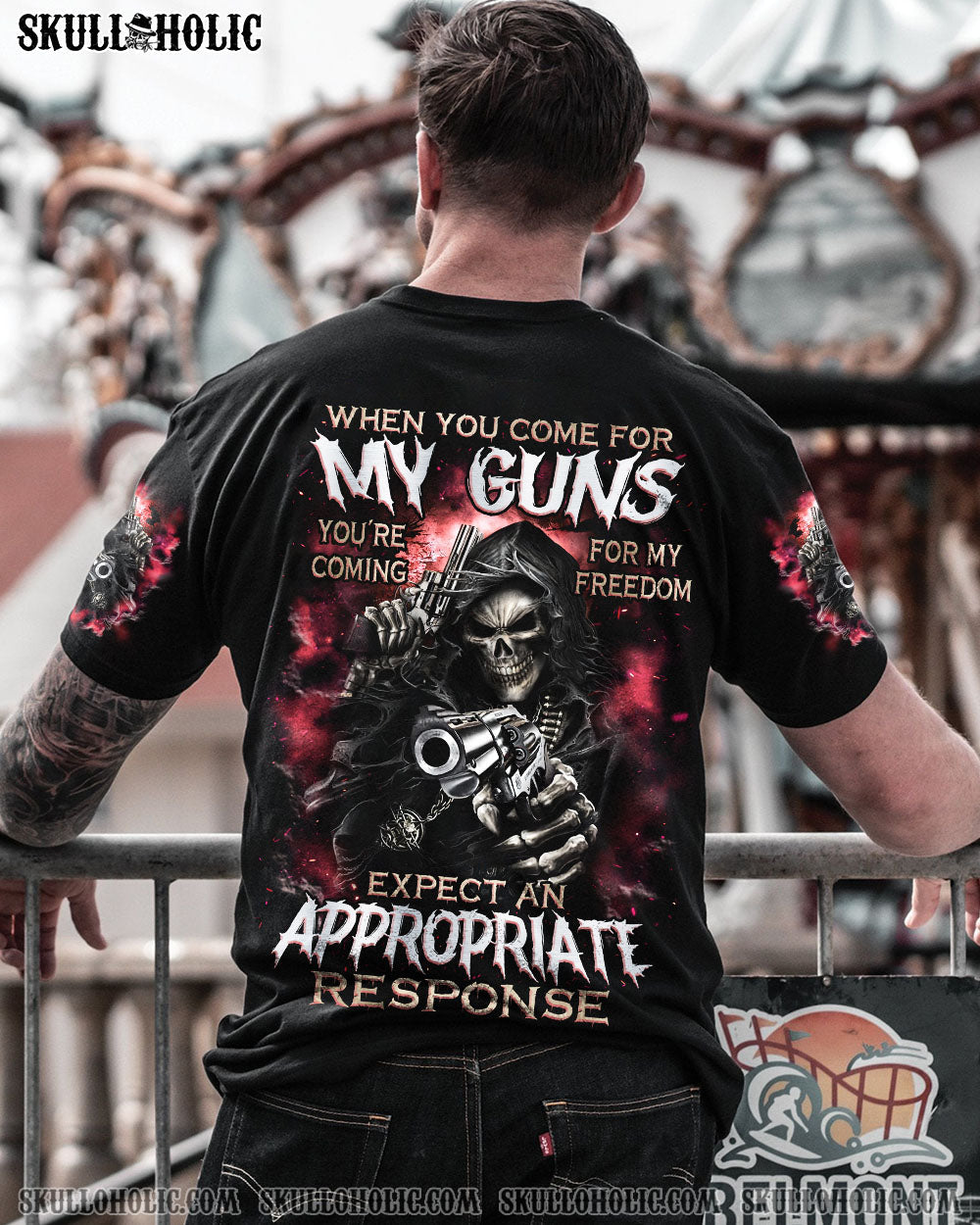 BLISSCORNERS WHEN YOU COME FOR MY G REAPER SKULL ALL OVER PRINT