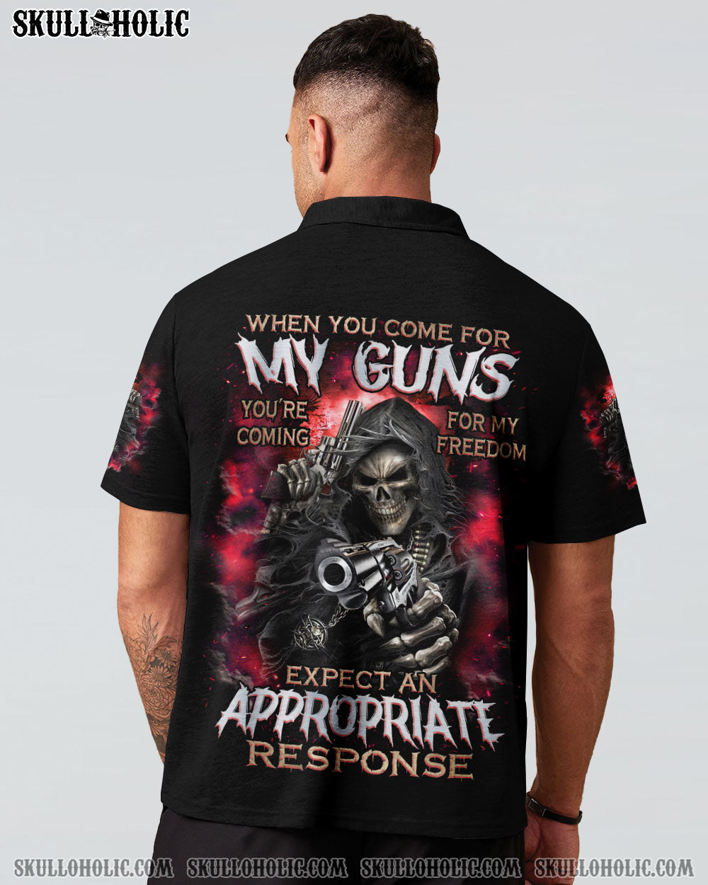 BLISSCORNERS WHEN YOU COME FOR MY G REAPER SKULL ALL OVER PRINT