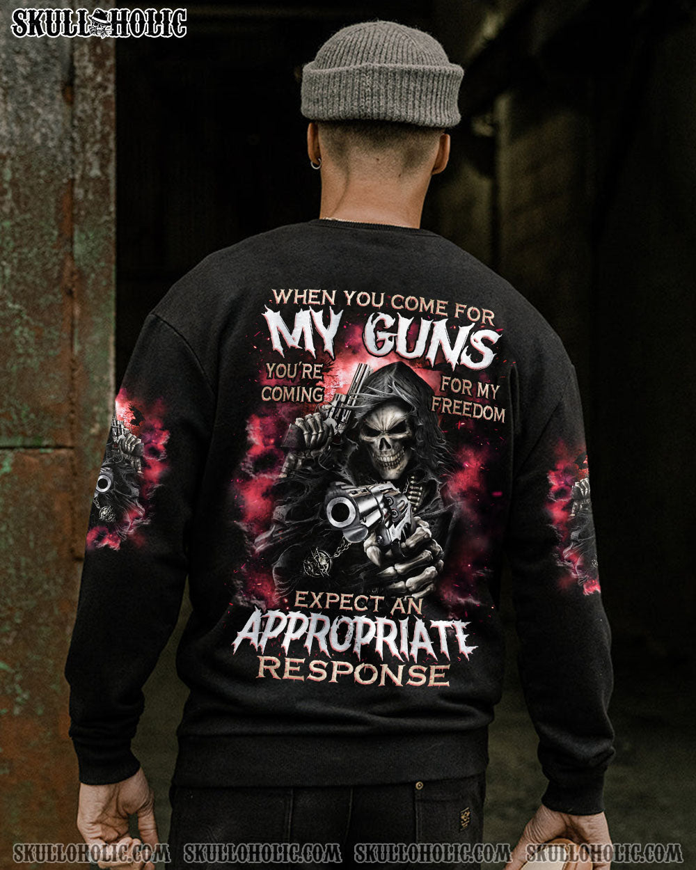 BLISSCORNERS WHEN YOU COME FOR MY G REAPER SKULL ALL OVER PRINT