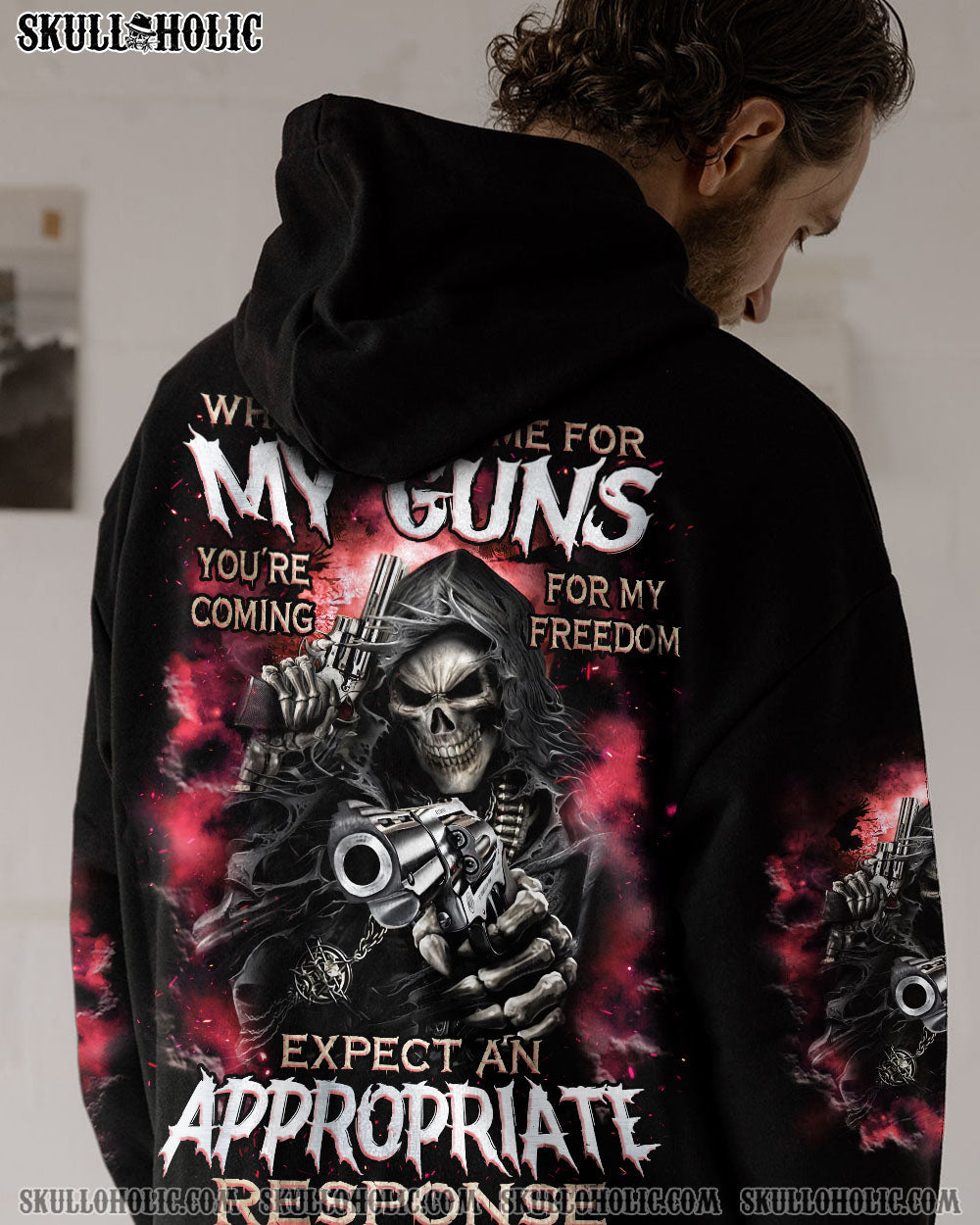 BLISSCORNERS WHEN YOU COME FOR MY G REAPER SKULL ALL OVER PRINT