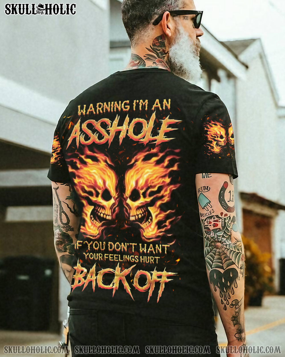 BLISSCORNERS WARNING I'M AN A SKULL FIRE ALL OVER PRINT