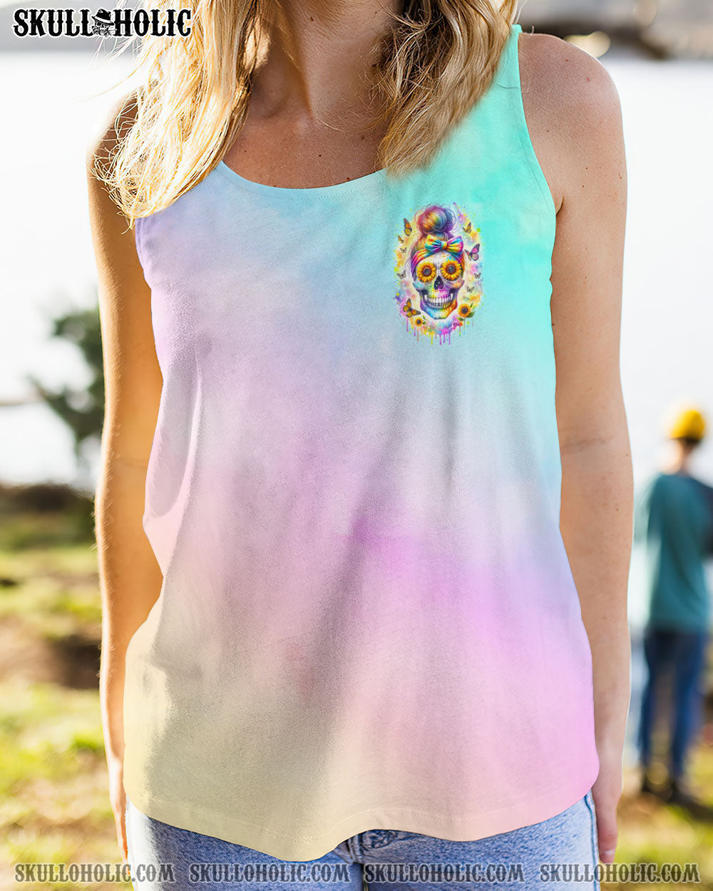 BLISSCORNERS SHE IS SUNSHINE MESSY BUN ALL OVER PRINT