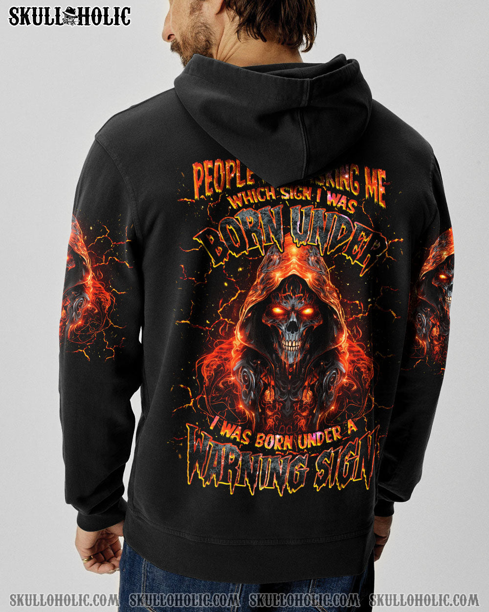 BLISSCORNERS WARNING SIGN SKULL REAPER ALL OVER PRINT