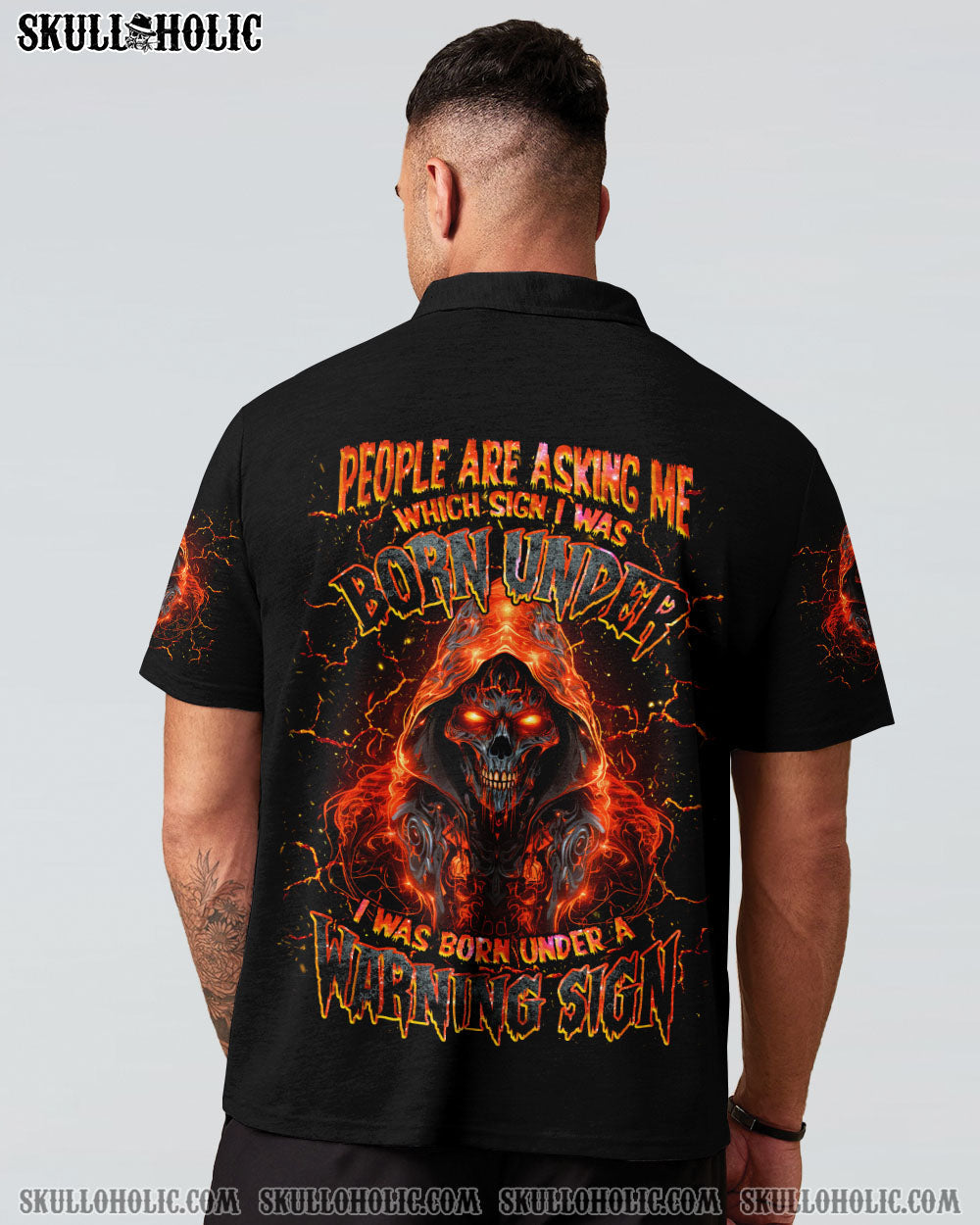 BLISSCORNERS WARNING SIGN SKULL REAPER ALL OVER PRINT