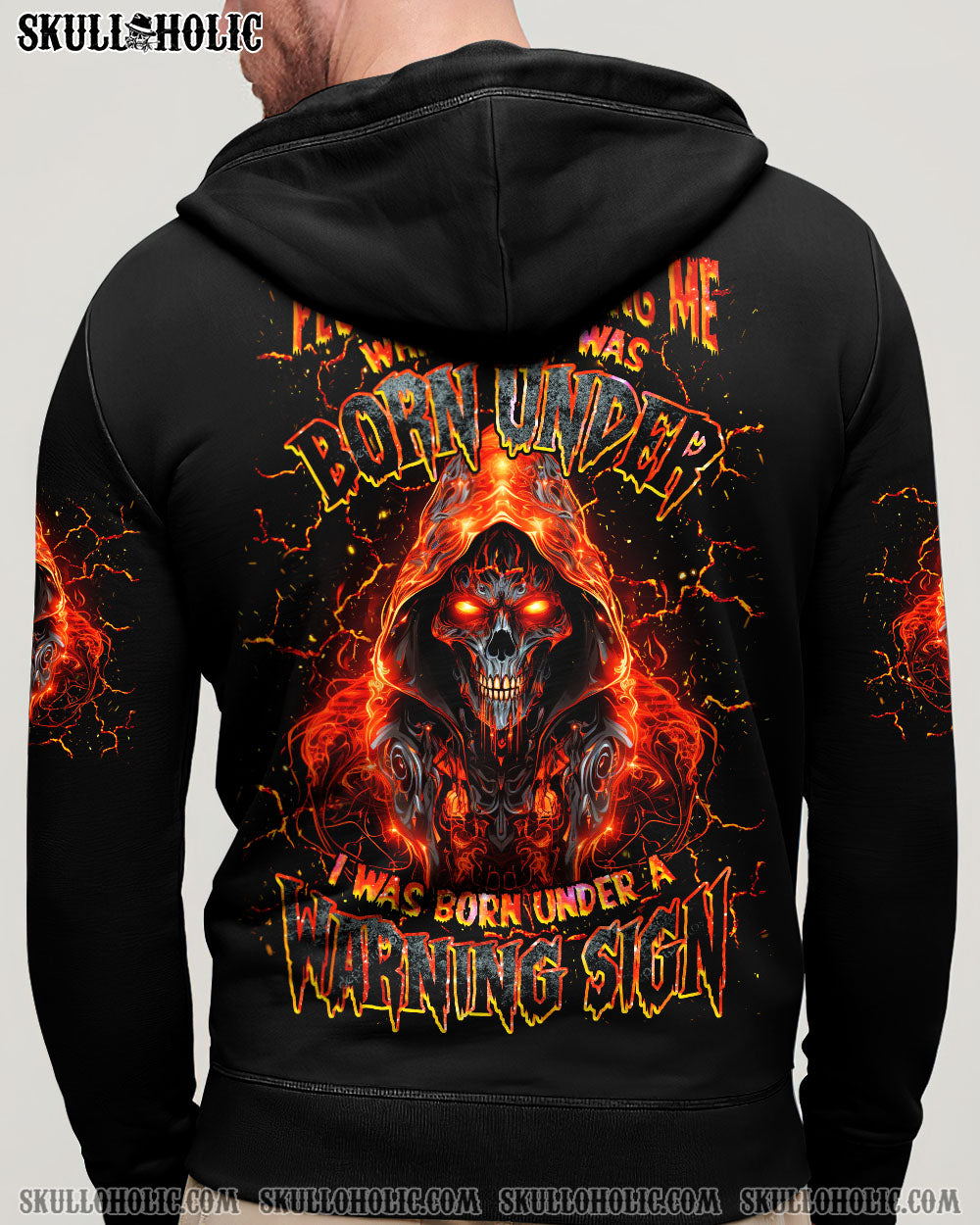 BLISSCORNERS WARNING SIGN SKULL REAPER ALL OVER PRINT
