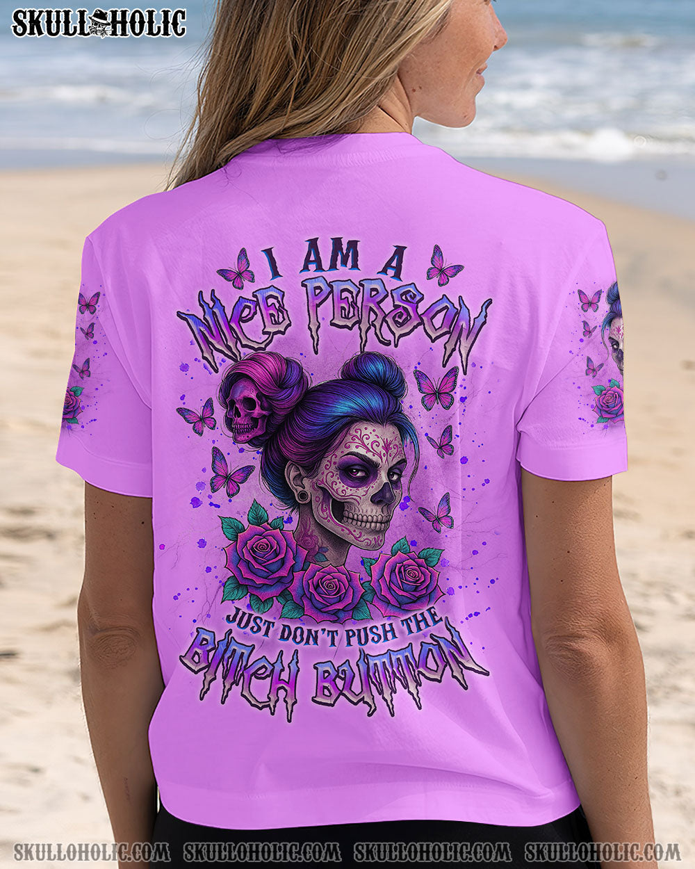 BLISSCORNERS I'M NOT JUST A MOM MESSY BUN  SKULL ALL OVER PRINT