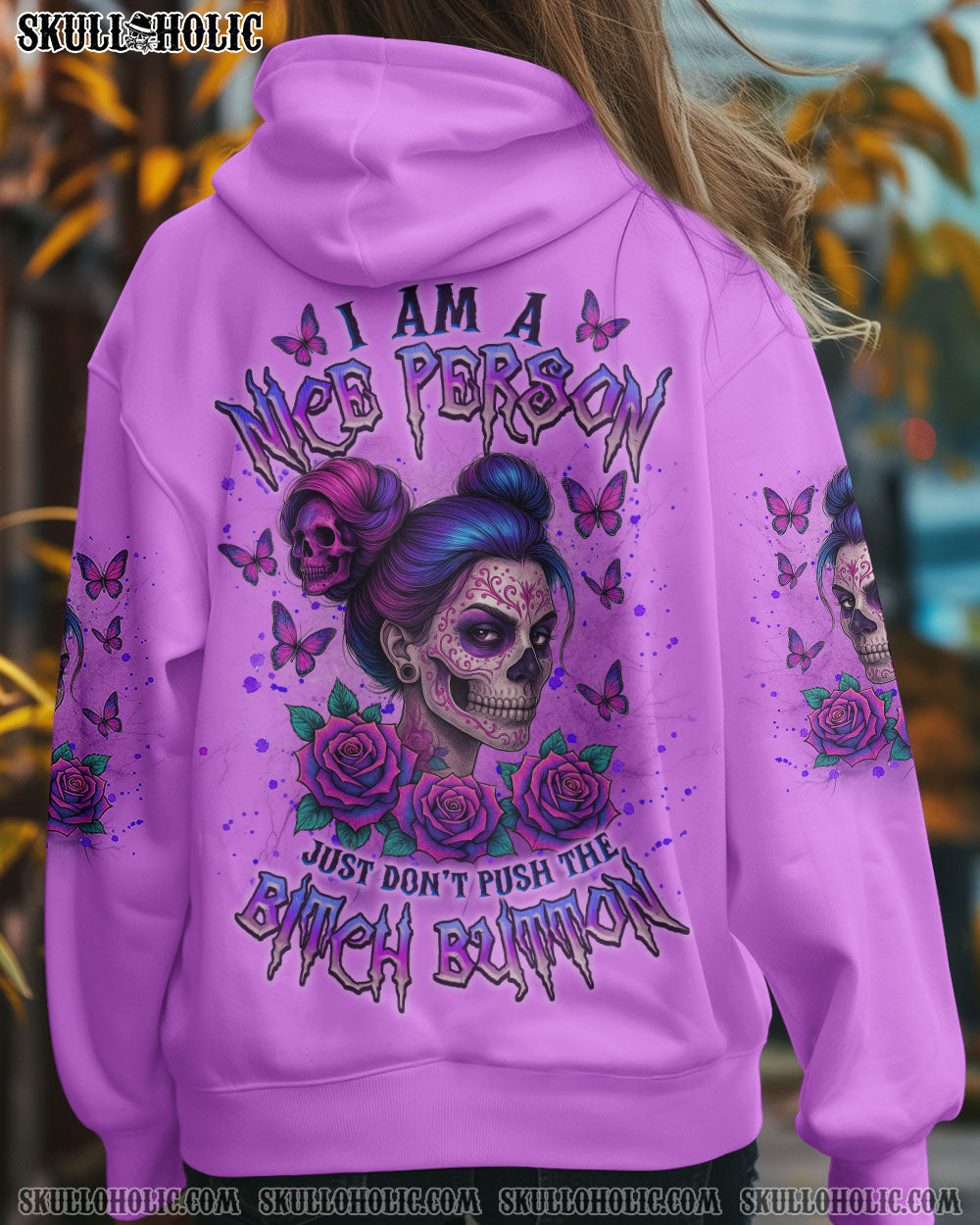 BLISSCORNERS I'M NOT JUST A MOM MESSY BUN  SKULL ALL OVER PRINT