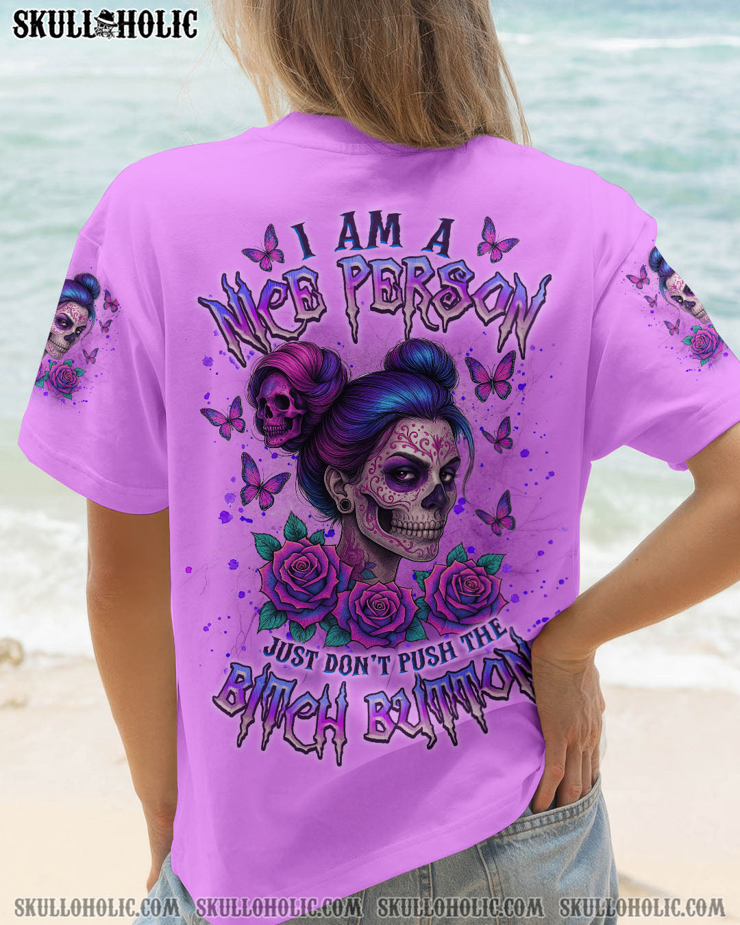 BLISSCORNERS I'M NOT JUST A MOM MESSY BUN  SKULL ALL OVER PRINT