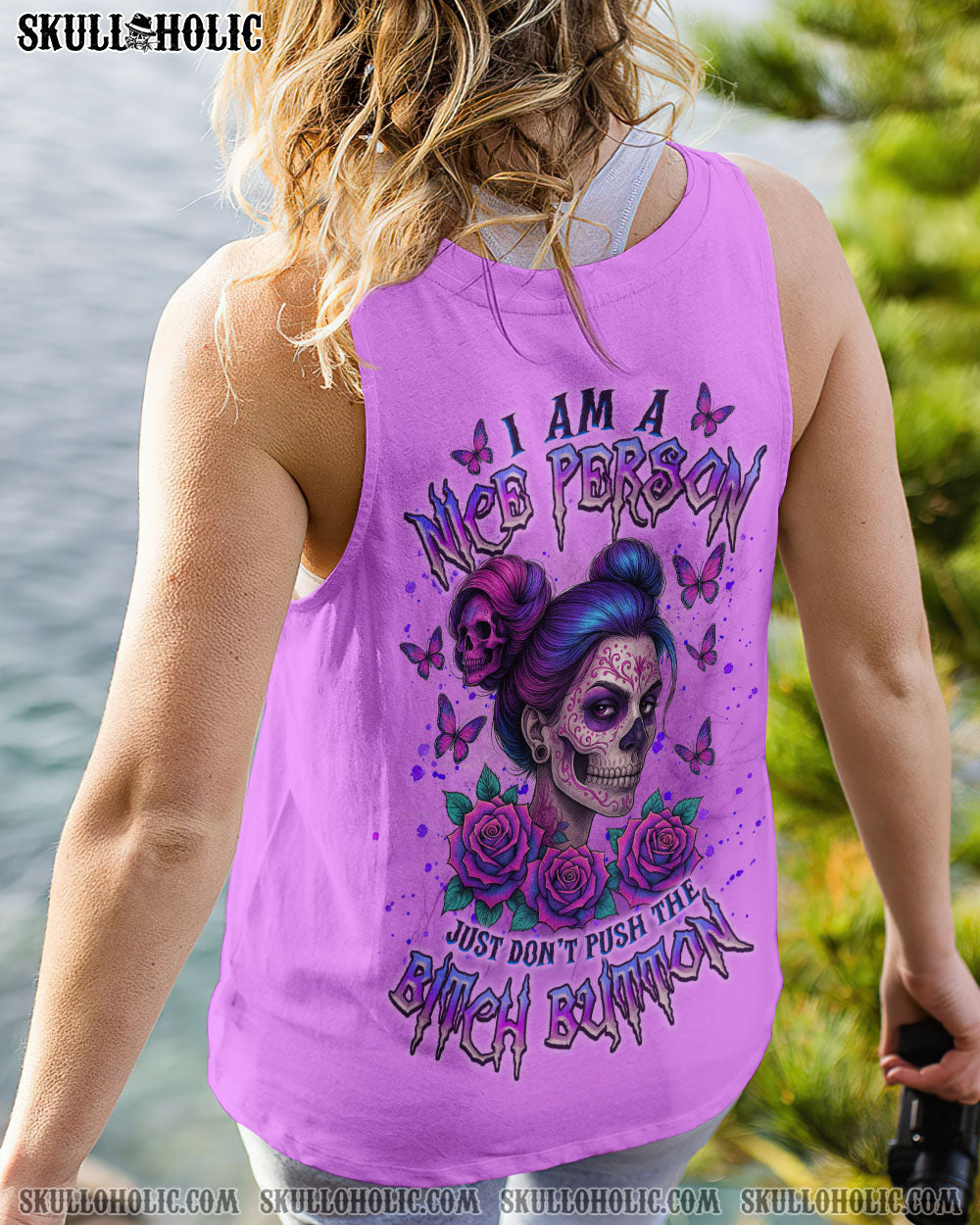 BLISSCORNERS I'M NOT JUST A MOM MESSY BUN  SKULL ALL OVER PRINT