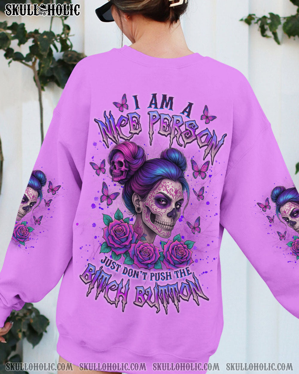 BLISSCORNERS I'M NOT JUST A MOM MESSY BUN  SKULL ALL OVER PRINT