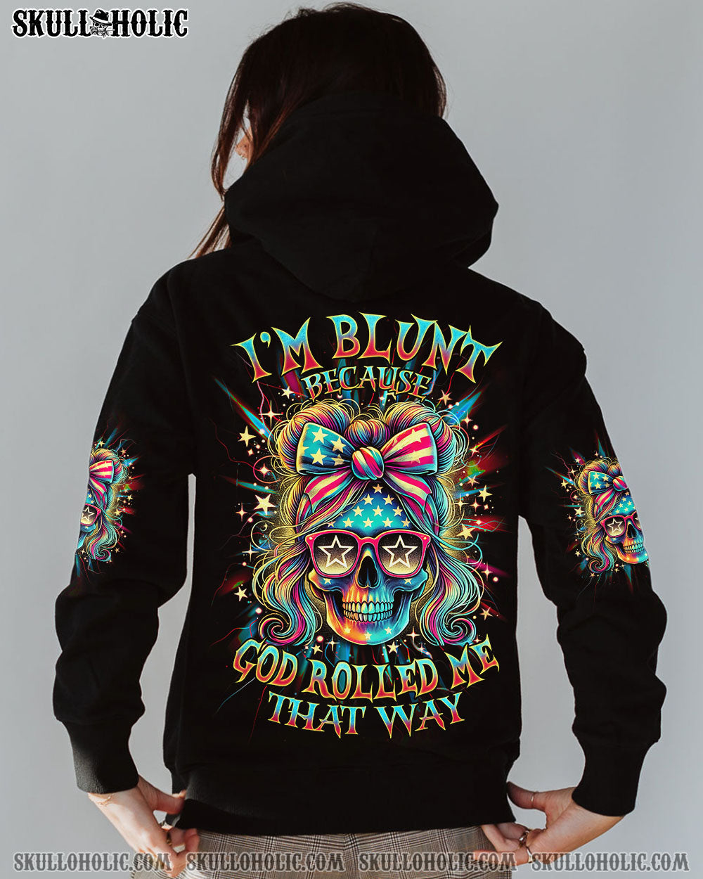BLISSCORNERS IT'S GOING TO BE ONE OF THOSE DAYS MESSY BUN SKULL ALL OVER PRINT