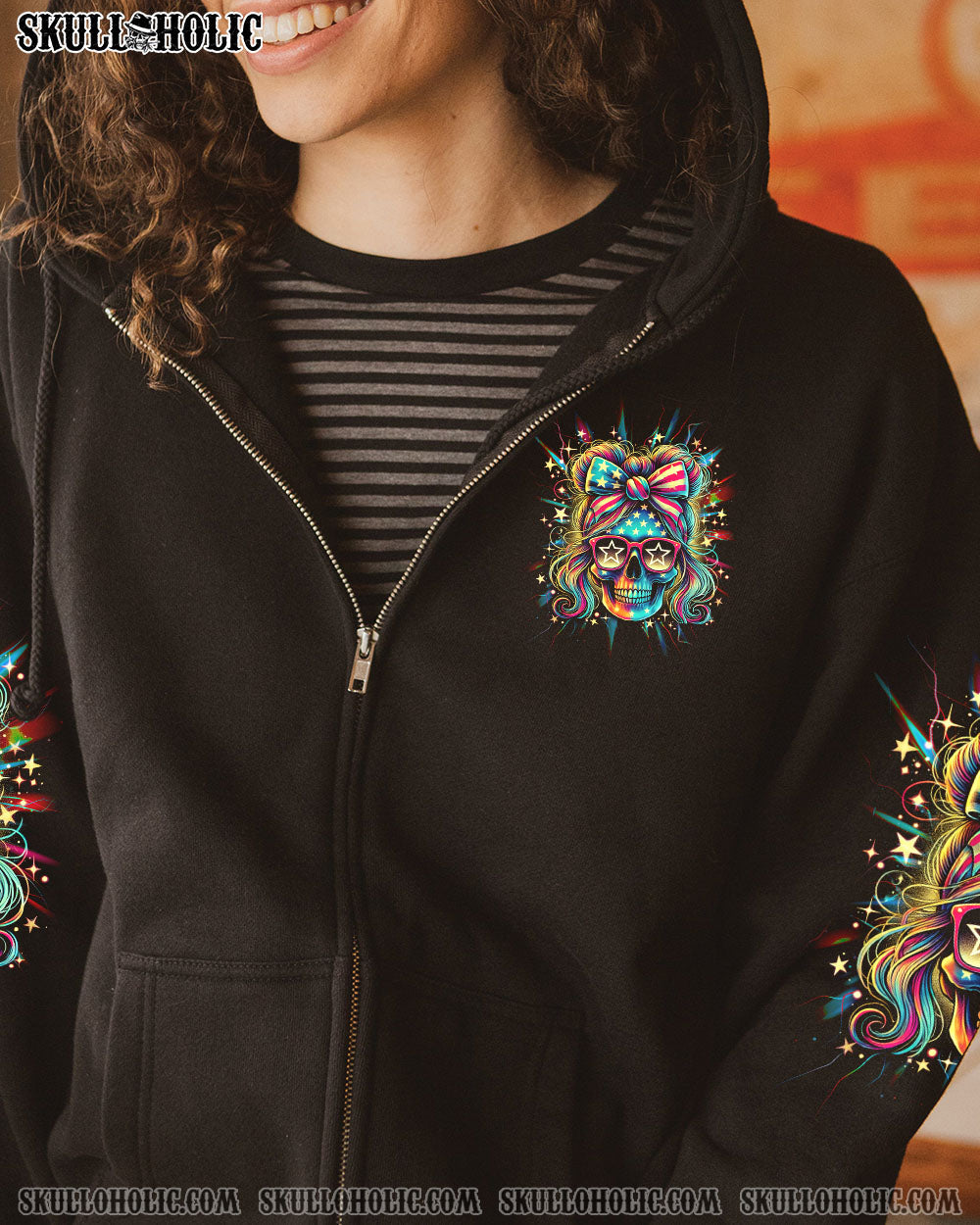 BLISSCORNERS IT'S GOING TO BE ONE OF THOSE DAYS MESSY BUN SKULL ALL OVER PRINT