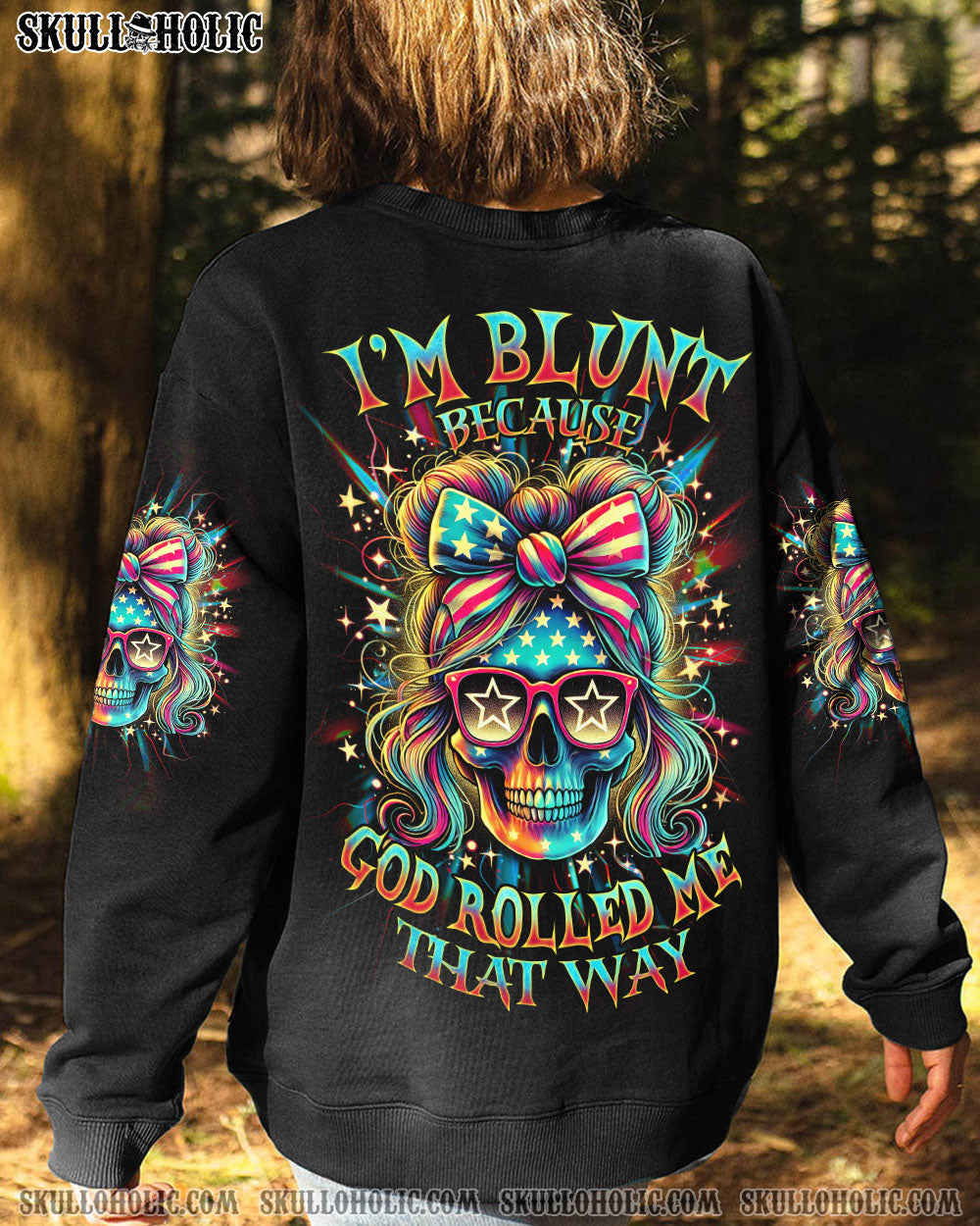 BLISSCORNERS IT'S GOING TO BE ONE OF THOSE DAYS MESSY BUN SKULL ALL OVER PRINT