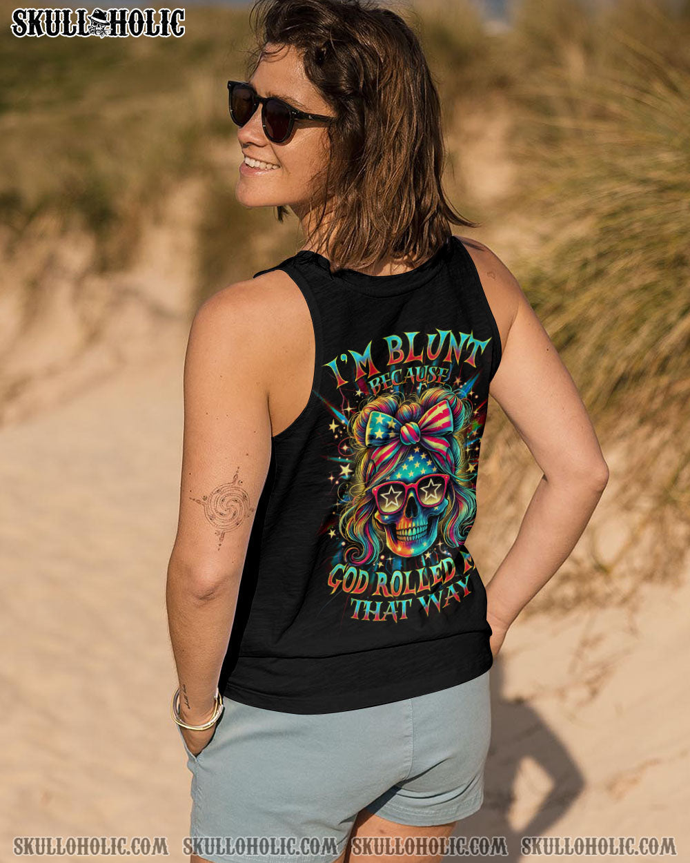 BLISSCORNERS IT'S GOING TO BE ONE OF THOSE DAYS MESSY BUN SKULL ALL OVER PRINT