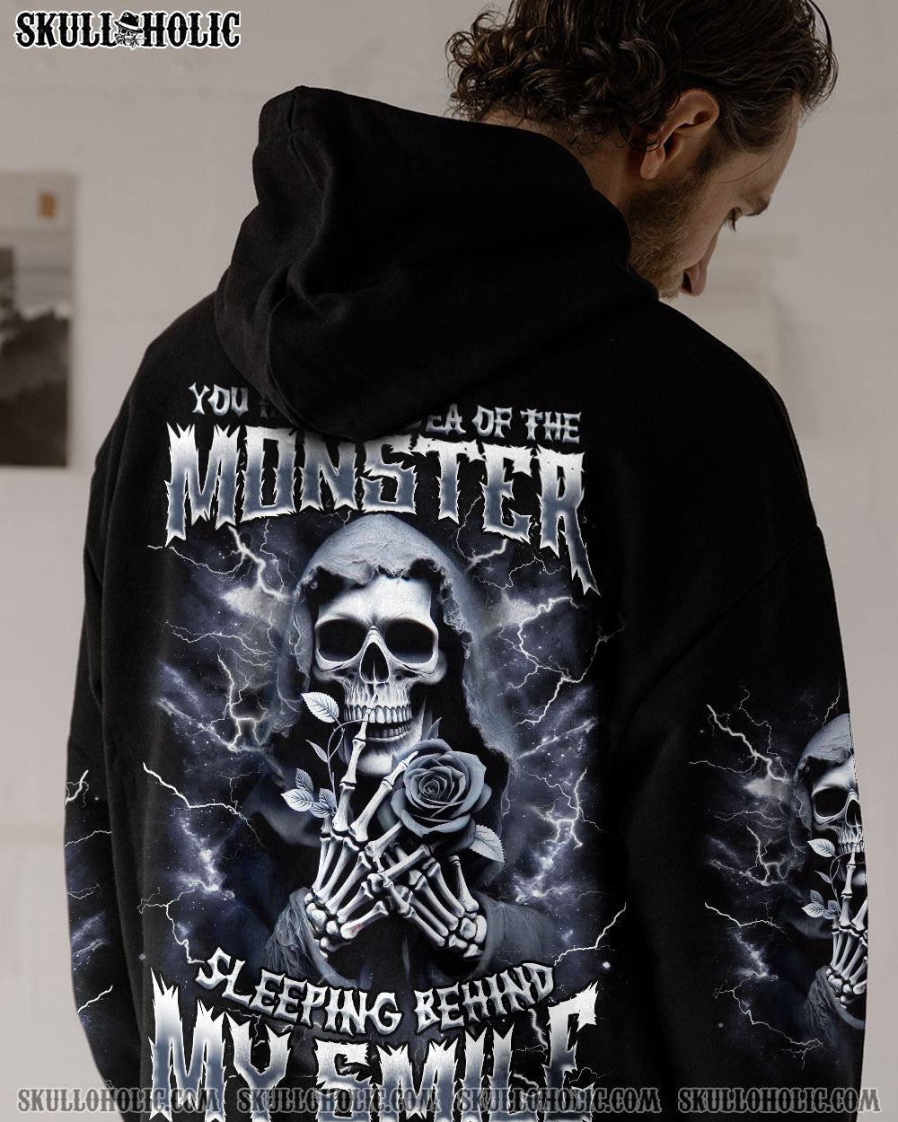 BLISSCORNERS THE MONSTER SLEEPING BEHIND MY SMILE SKULL ALL OVER PRINT