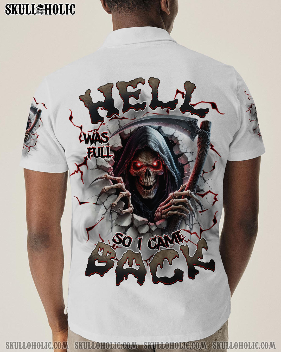 BLISSCORNERS HELL WAS FULL SO I CAME BACK REAPER SKULL ALL OVER PRINT