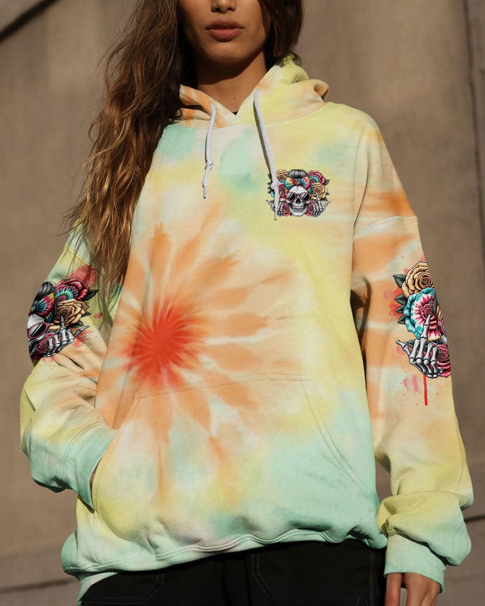 BLISSCORNERS JUDGE ME WHEN SKULL MESSY BUN CHRISTMAS ALL OVER PRINT