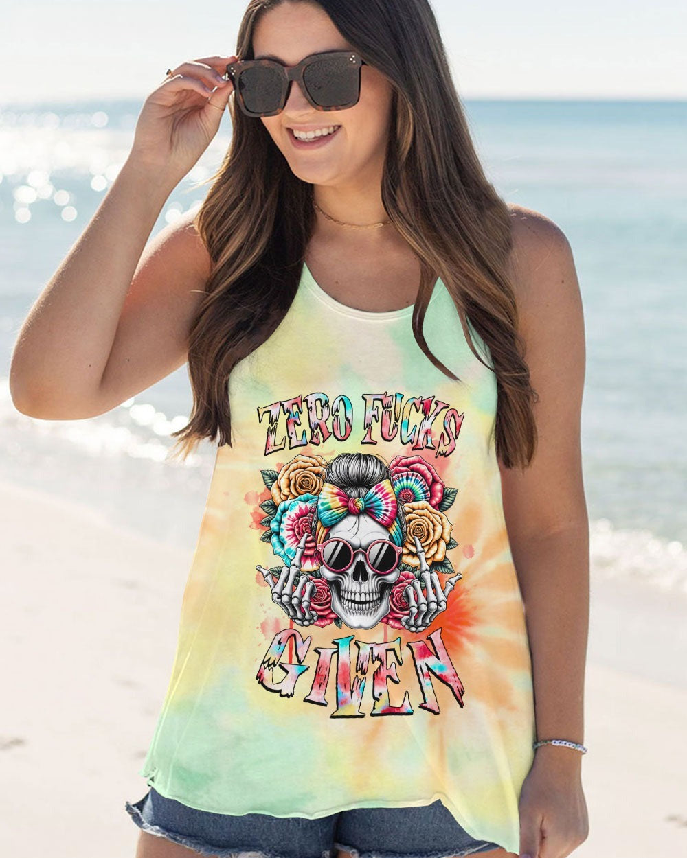 BLISSCORNERS JUDGE ME WHEN SKULL MESSY BUN CHRISTMAS ALL OVER PRINT