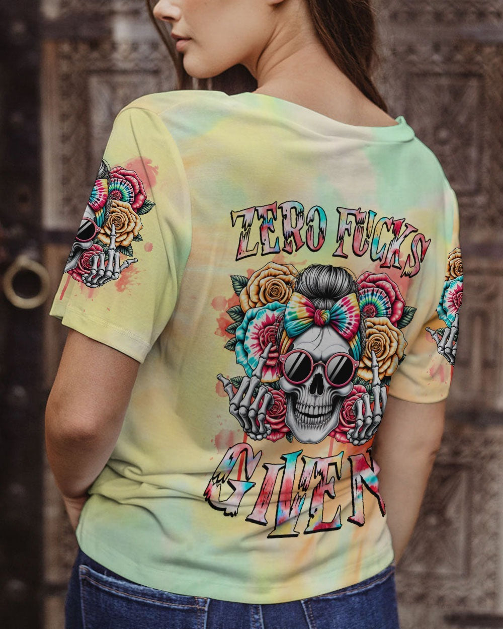 BLISSCORNERS JUDGE ME WHEN SKULL MESSY BUN CHRISTMAS ALL OVER PRINT