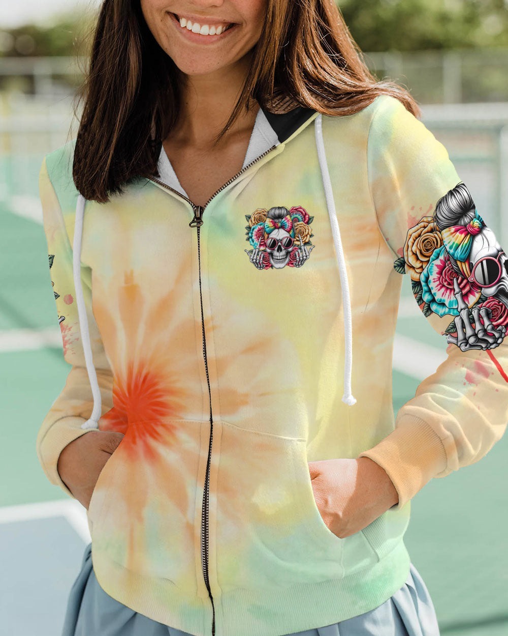 BLISSCORNERS JUDGE ME WHEN SKULL MESSY BUN CHRISTMAS ALL OVER PRINT
