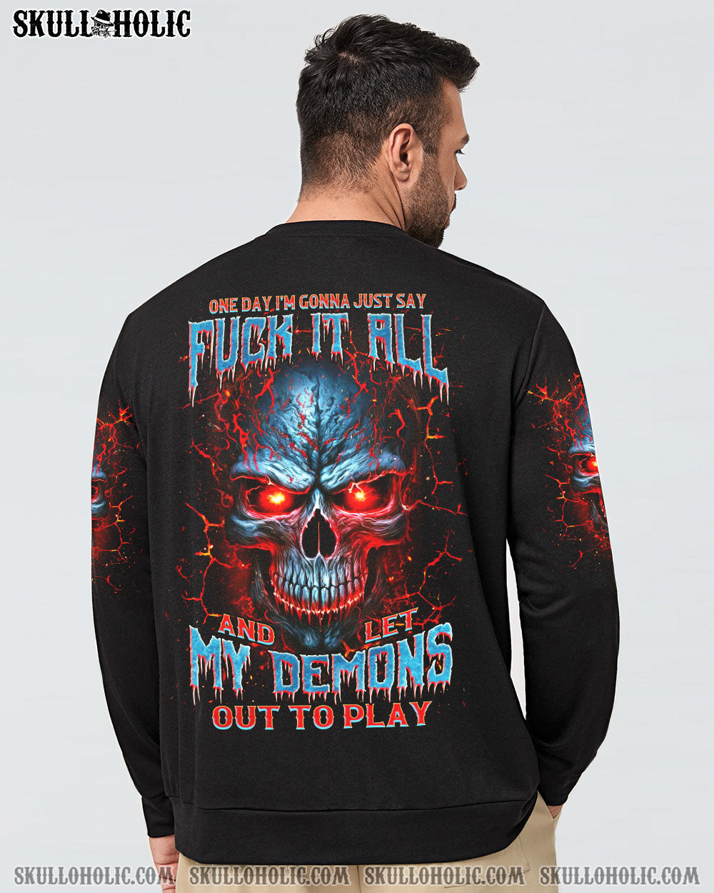 BLISSCORNERS ONE DAY I'M GONNA JUST SAY DEMON SKULL ALL OVER PRINT
