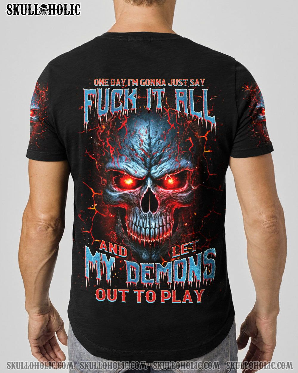 BLISSCORNERS ONE DAY I'M GONNA JUST SAY DEMON SKULL ALL OVER PRINT