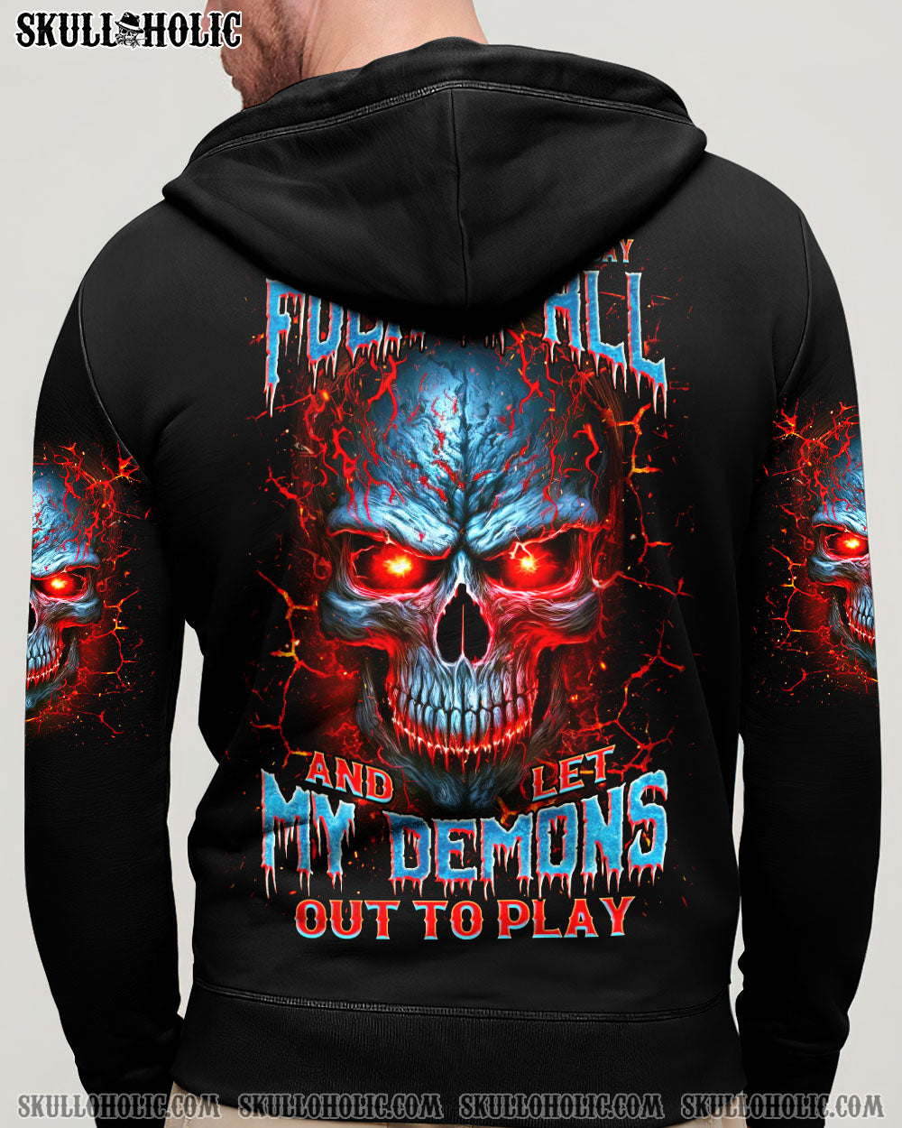 BLISSCORNERS ONE DAY I'M GONNA JUST SAY DEMON SKULL ALL OVER PRINT