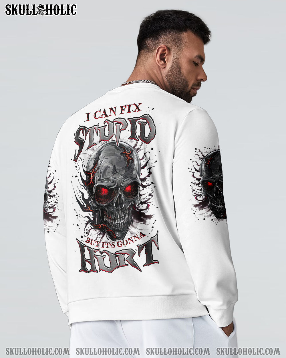 BLISSCORNERS I CAN FIX STUPID BUT IT'S GONNA HURT SKULL ALL OVER PRINT