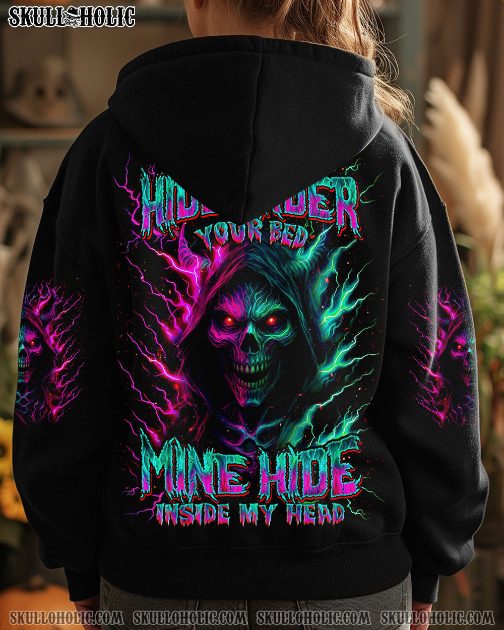 BLISSCORNERS YOUR DEMONS HIDE UNDER YOUR BED SKULL ALL OVER PRINT