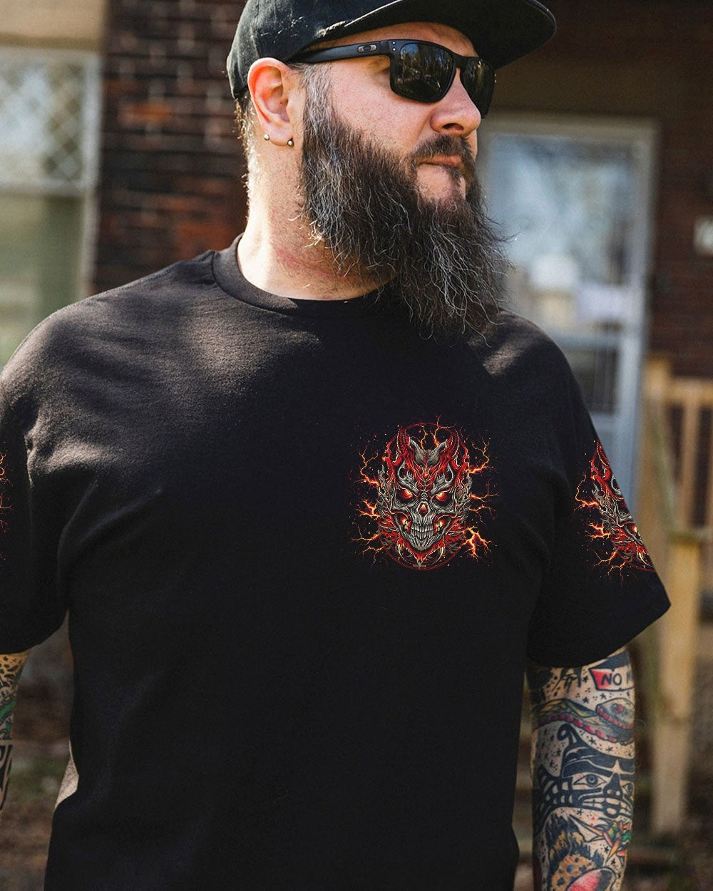 BLISSCORNERS I'M NEVER ALONE SKULL DEMON ALL OVER PRINT