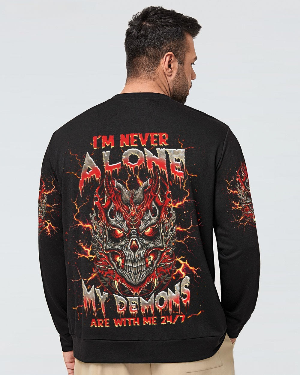 BLISSCORNERS I'M NEVER ALONE SKULL DEMON ALL OVER PRINT