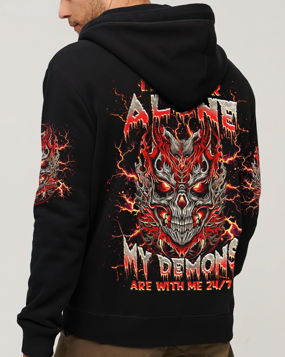 BLISSCORNERS I'M NEVER ALONE SKULL DEMON ALL OVER PRINT