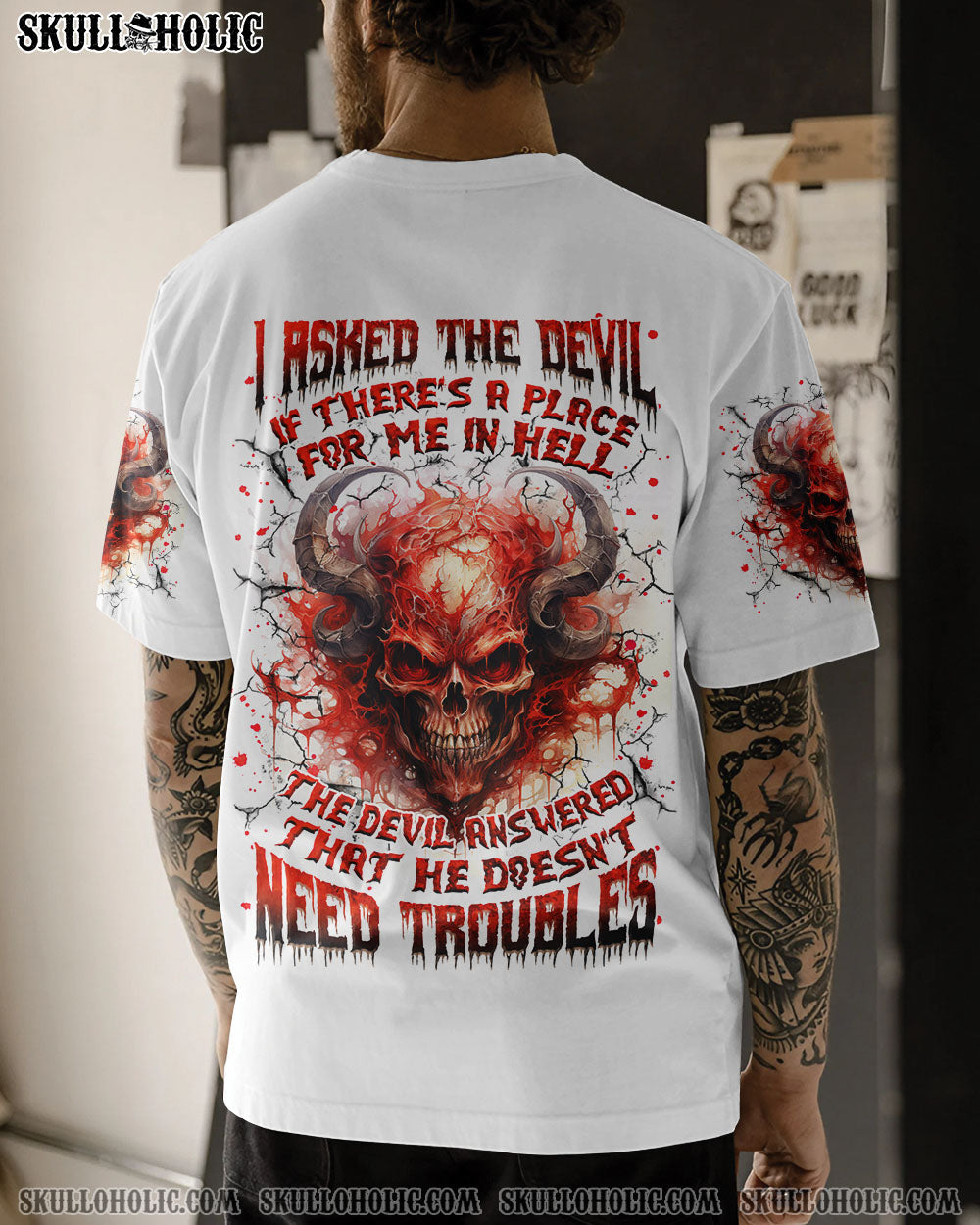 BLISSCORNERS I ASKED THE DEVIL SKULL ALL OVER PRINT