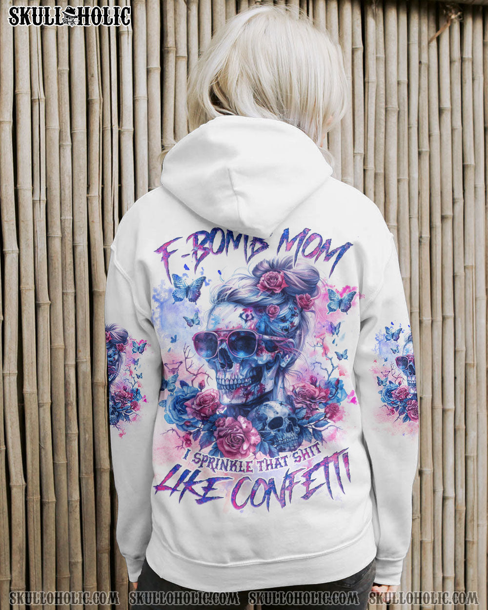 BLISSCORNERS MY BACK IS NOT A VOICEMAIL MESSY BUN SKULL ALL OVER PRINT