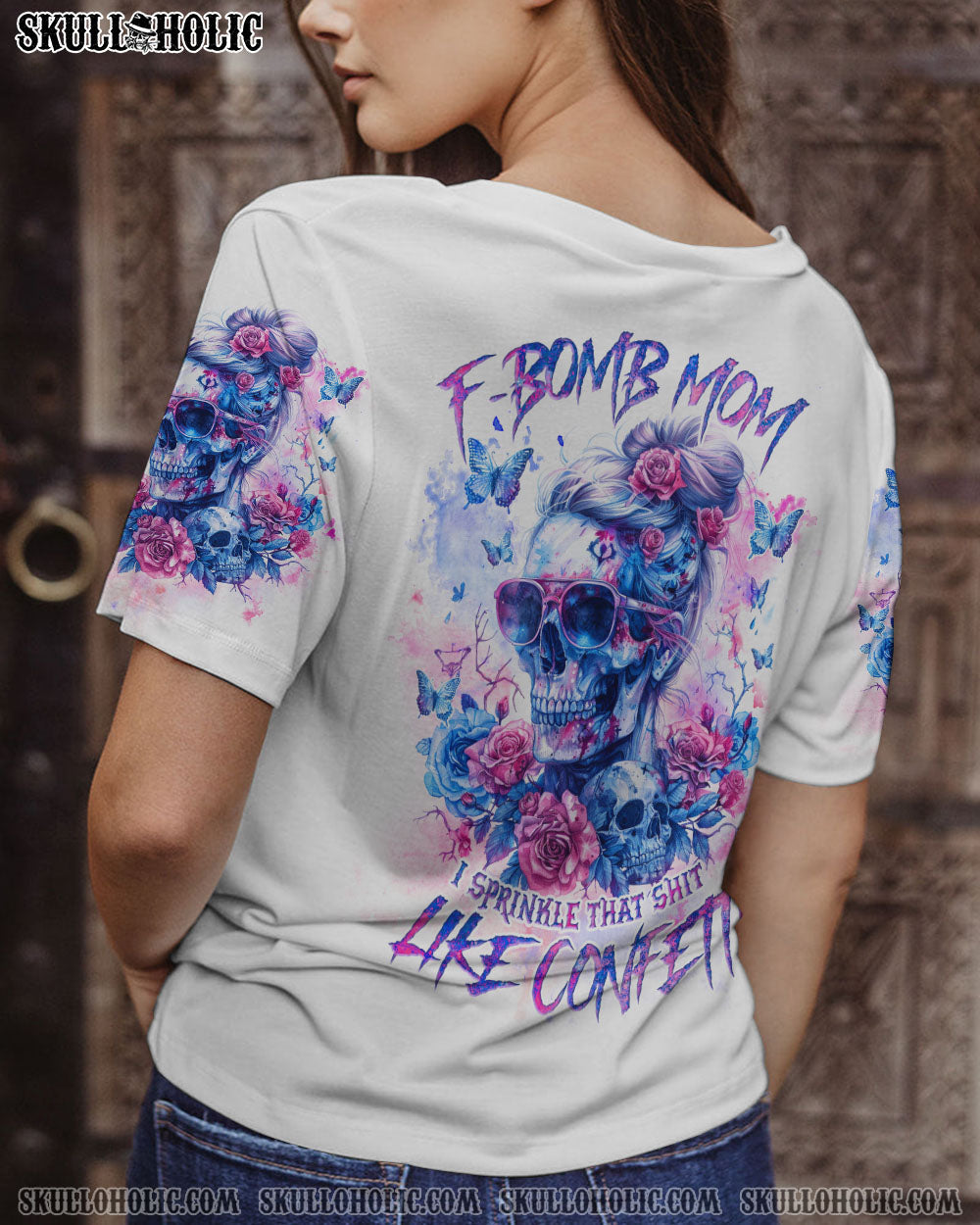 BLISSCORNERS MY BACK IS NOT A VOICEMAIL MESSY BUN SKULL ALL OVER PRINT