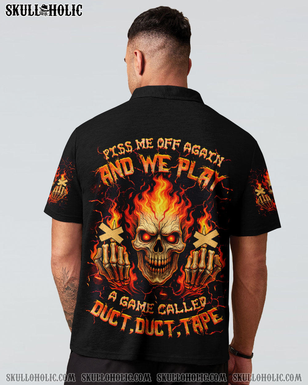 BLISSCORNERS PISS ME OFF AGAIN FIRE SKULL ALL OVER PRINT