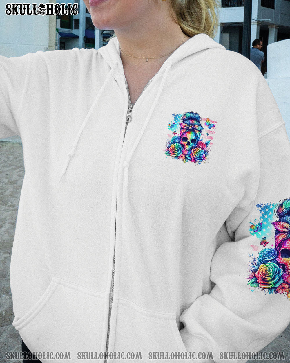 BLISSCORNERS IF MY MOUTH DOESN'T SAY IT SKULL MESSY BUN ALL OVER PRINT