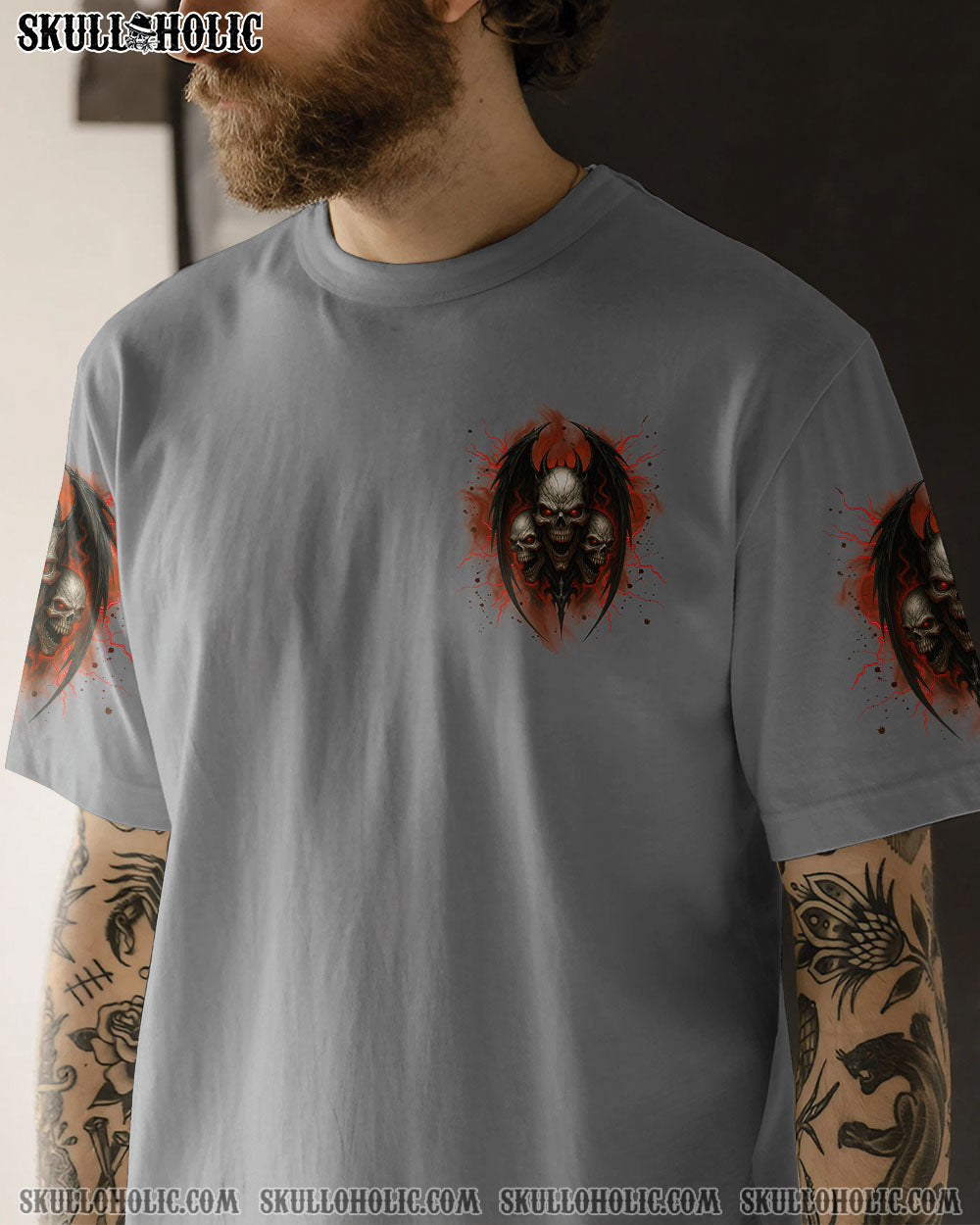 BLISSCORNERS HELL WAS FULL SO I CAME BACK SKULL ALL OVER PRINT