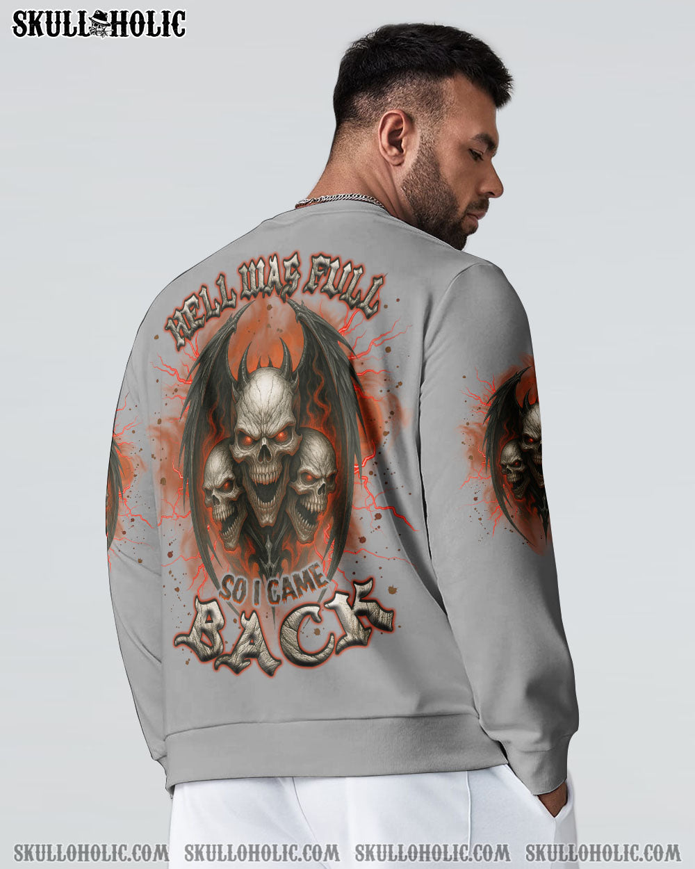 BLISSCORNERS HELL WAS FULL SO I CAME BACK SKULL ALL OVER PRINT