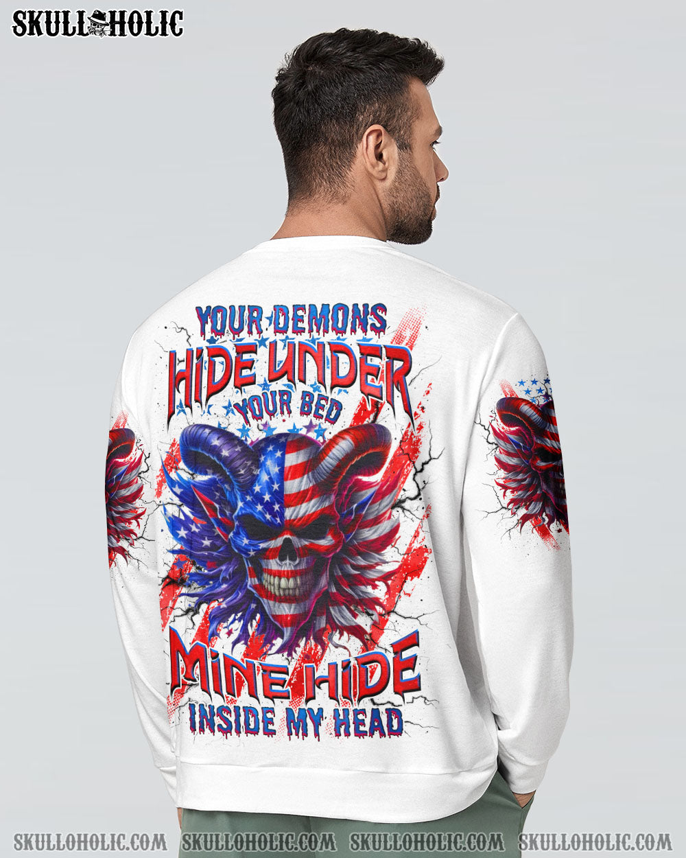 BLISSCORNERS YOUR DEMONS HIDE UNDER YOUR BED SKULL ALL OVER PRINT