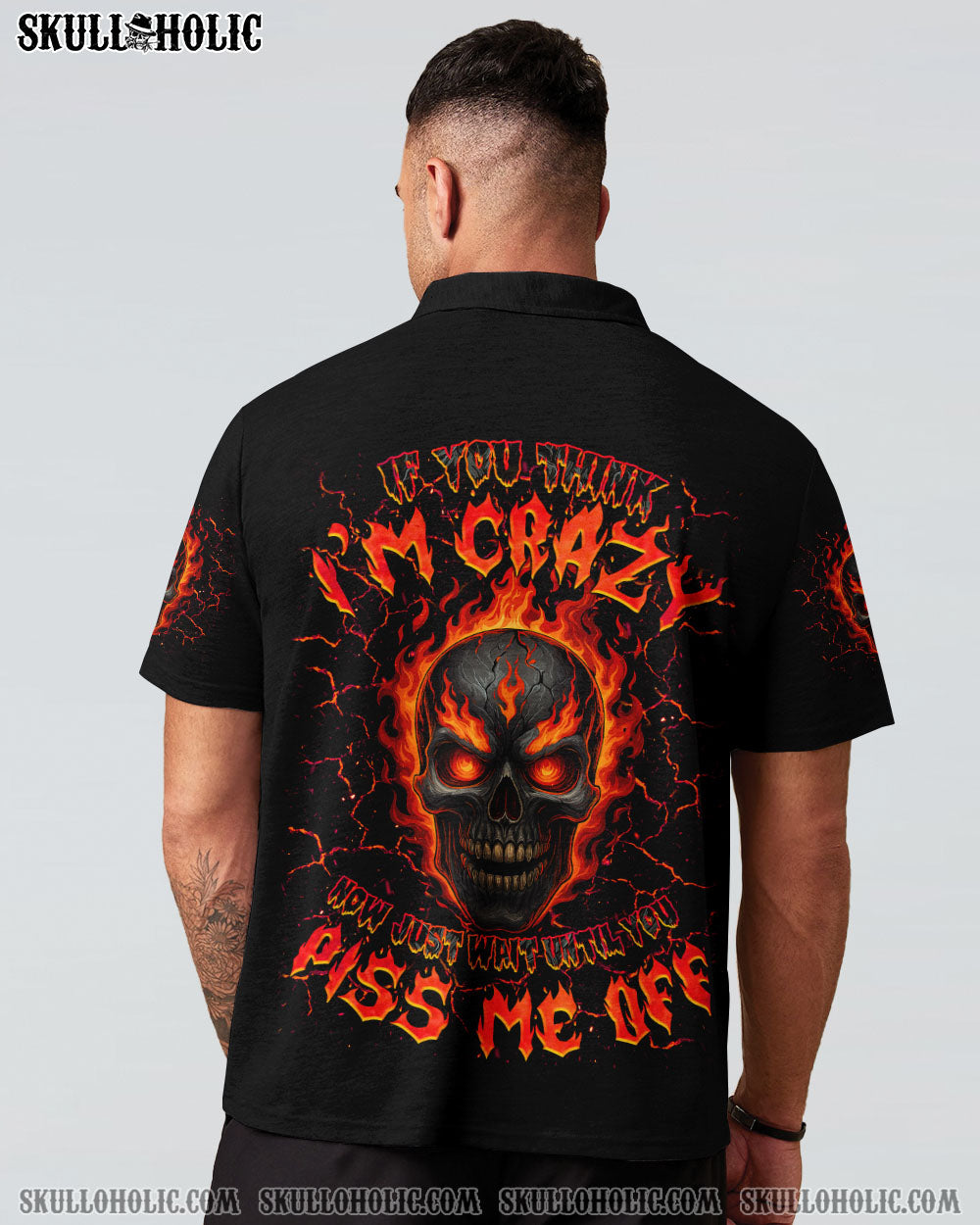 BLISSCORNERS IF YOU THINK I'M CRAZY FIRE SKULL ALL OVER PRINT