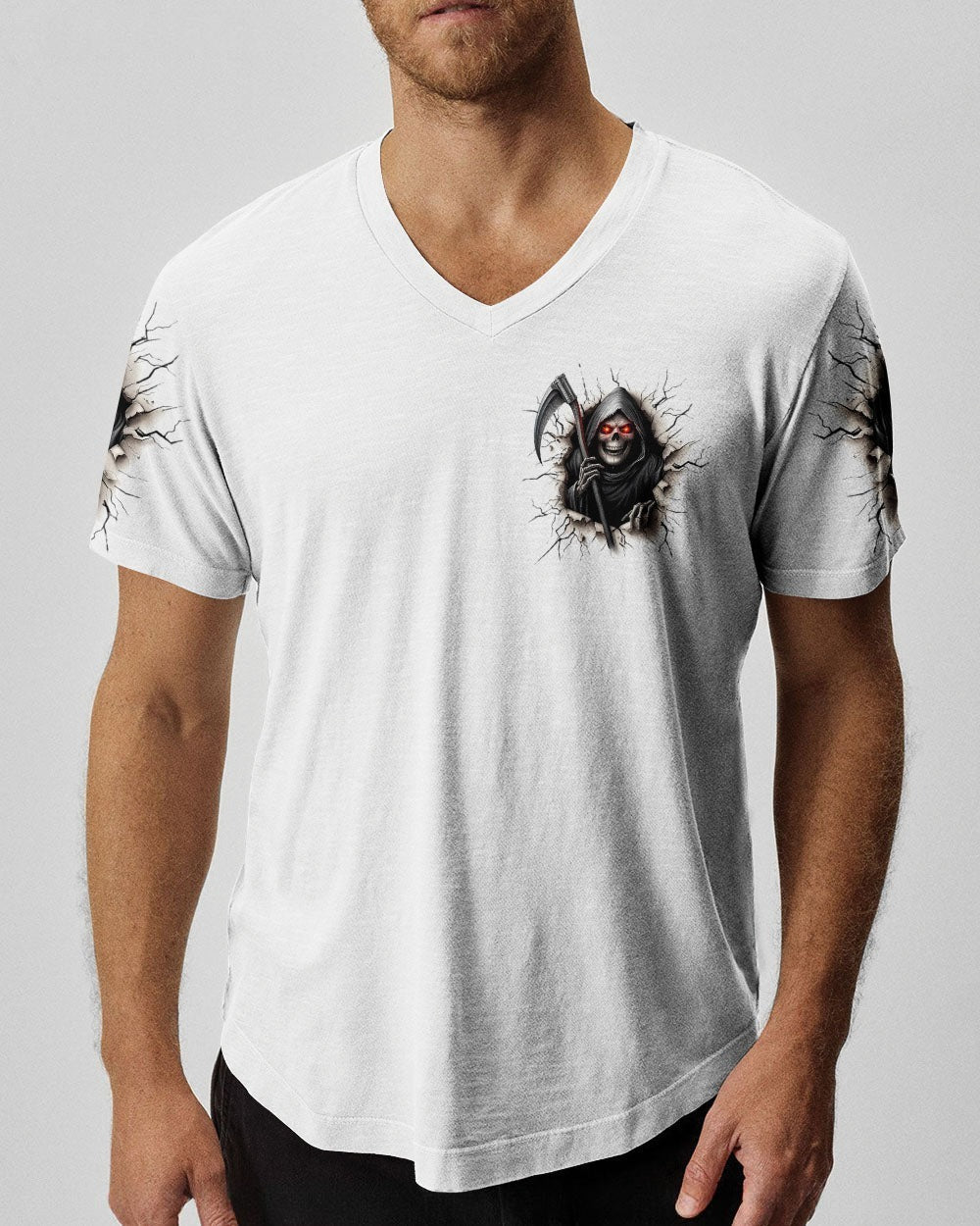 BLISSCORNERS SOMETIMES EVEN THE DEVIL REAPER SKULL ALL OVER PRINT