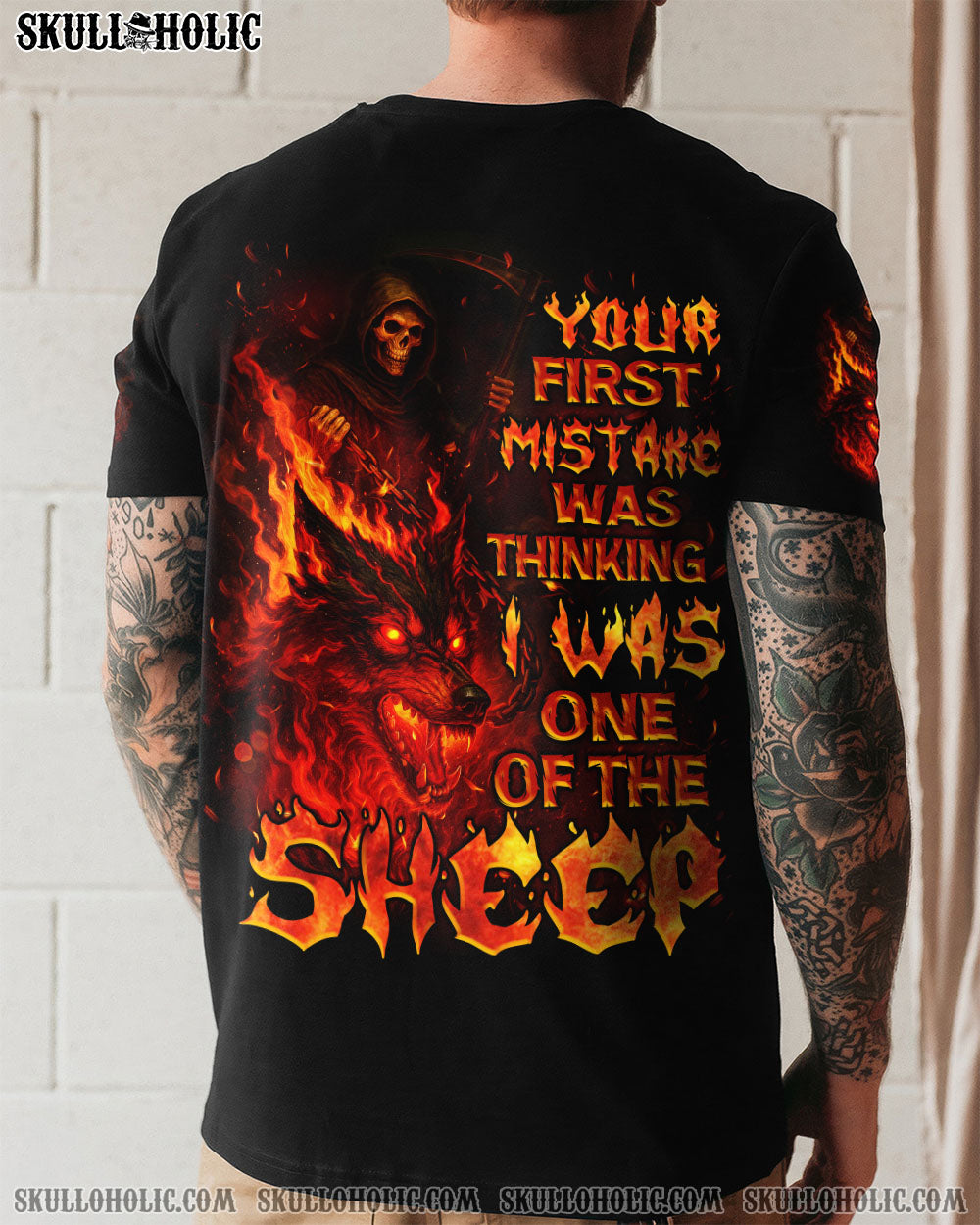 BLISSCORNERS YOUR FIRST MISTAKE WOLF FIRE ALL OVER PRINT