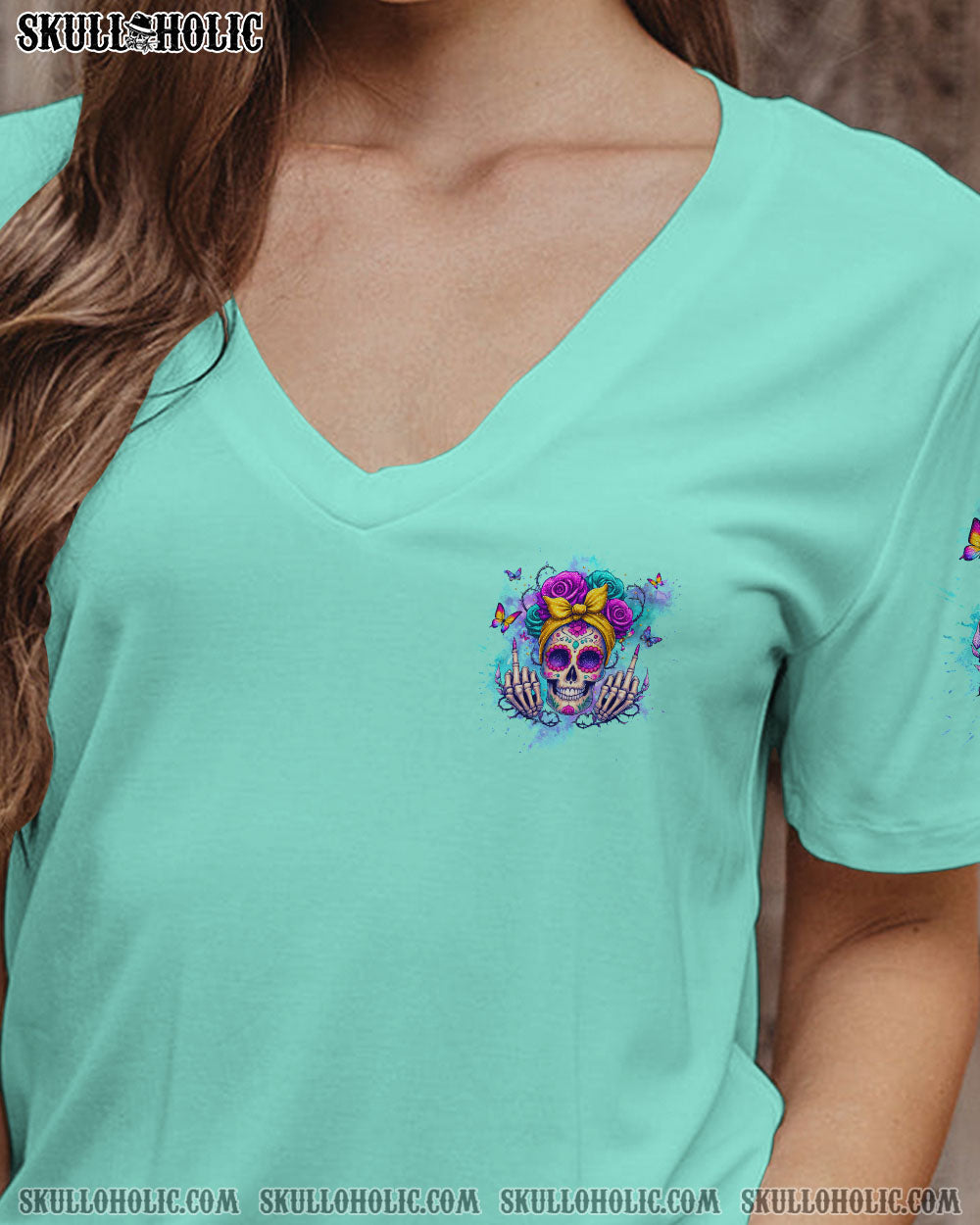 BLISSCORNERS HOT MESS MOM SKULL MESSY BUN ALL OVER PRINT