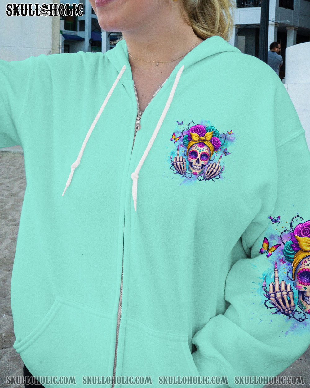 BLISSCORNERS HOT MESS MOM SKULL MESSY BUN ALL OVER PRINT