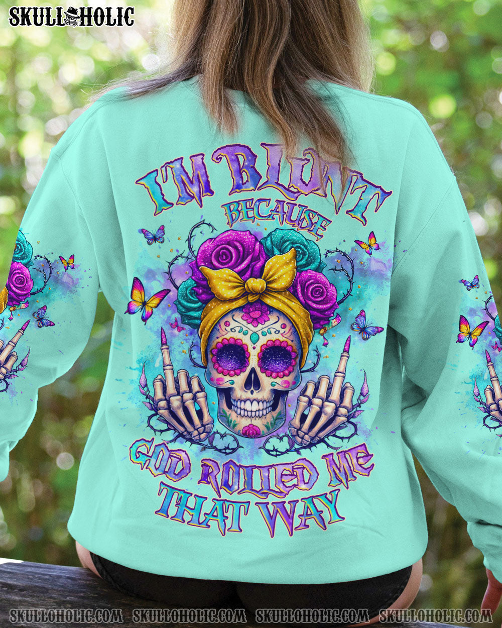 BLISSCORNERS HOT MESS MOM SKULL MESSY BUN ALL OVER PRINT