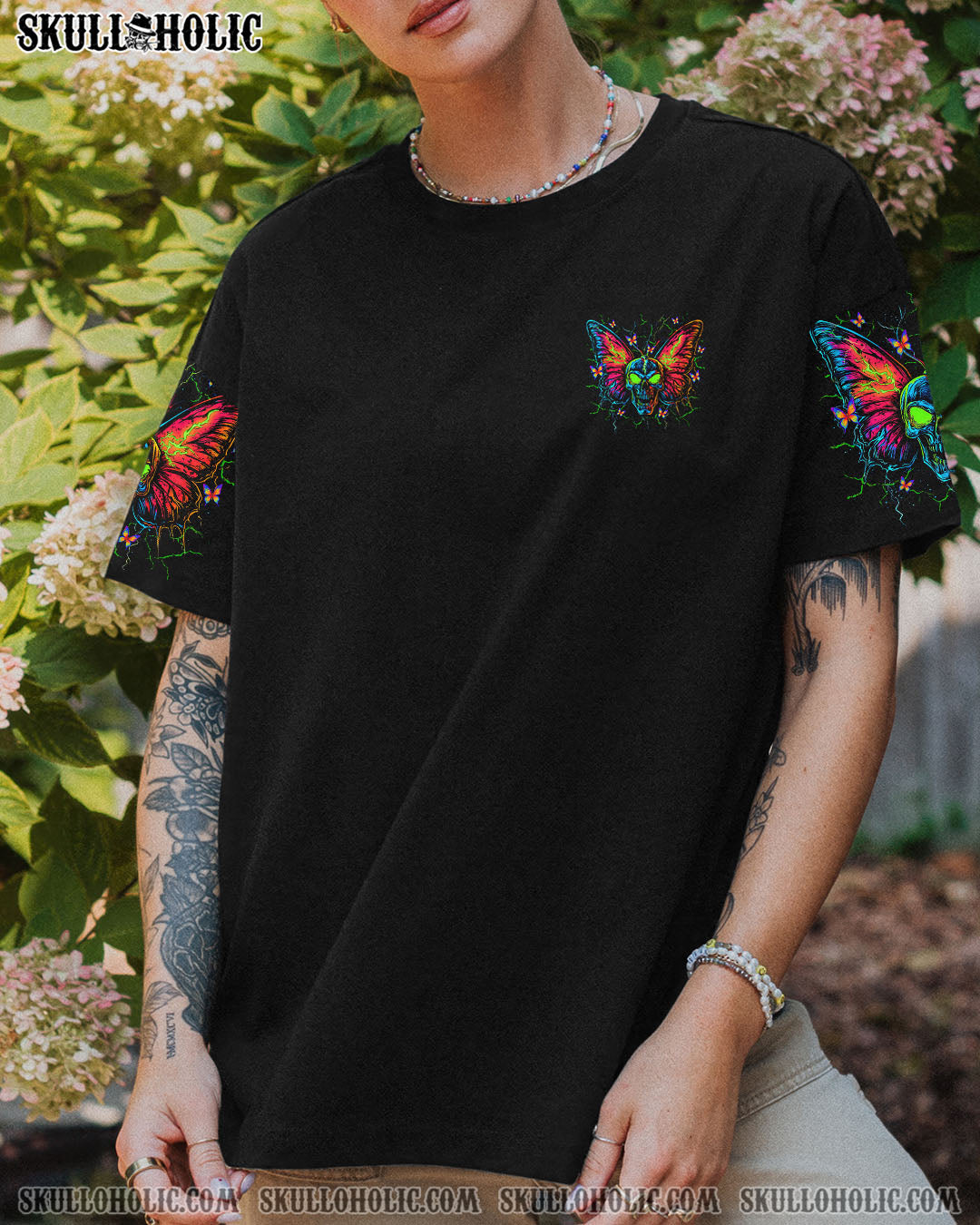 BLISSCORNERS HOW HEARTLESS I CAN BE SKULL BUTTERFLY ALL OVER PRINT