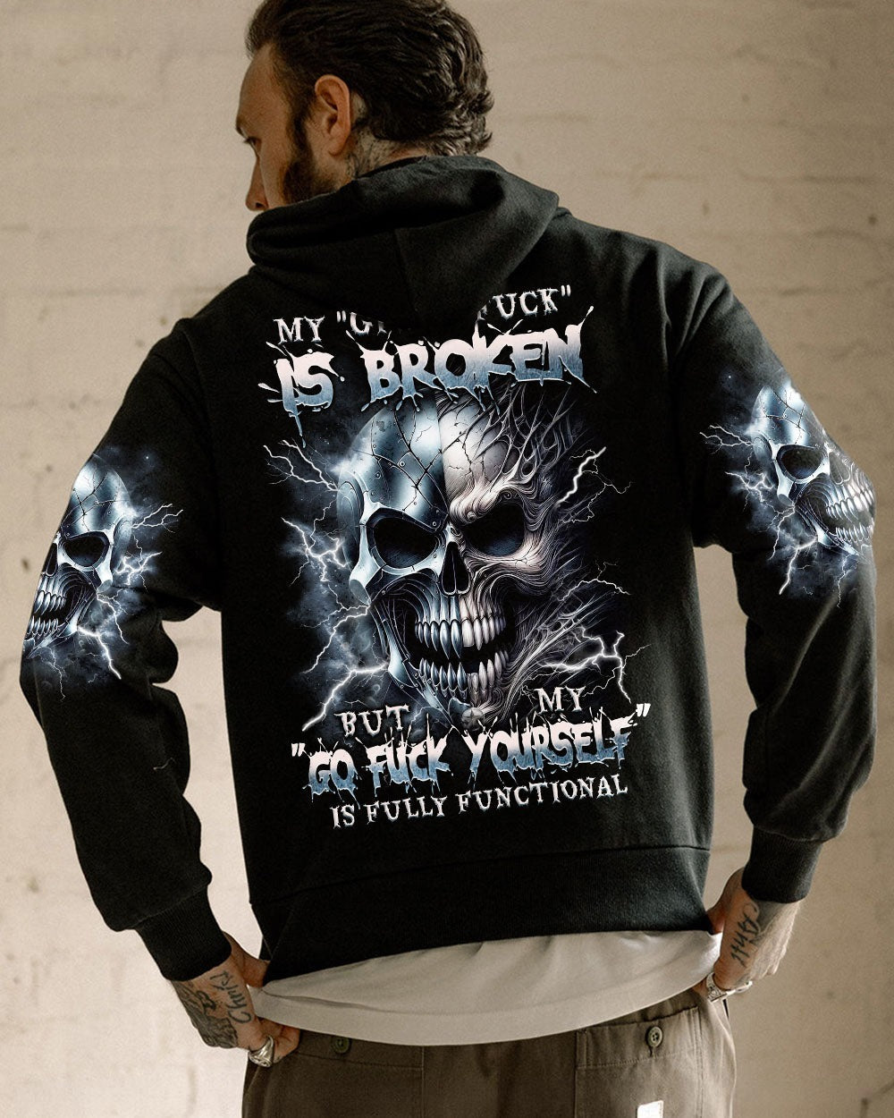 BLISSCORNERS MY GIVE A F IS BROKEN SKULL ALL OVER PRINT